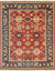 Isolated view of Kira Zinnia Rust Hand Knotted Wool Rug, showcasing its intricate floral medallion and geometric border.