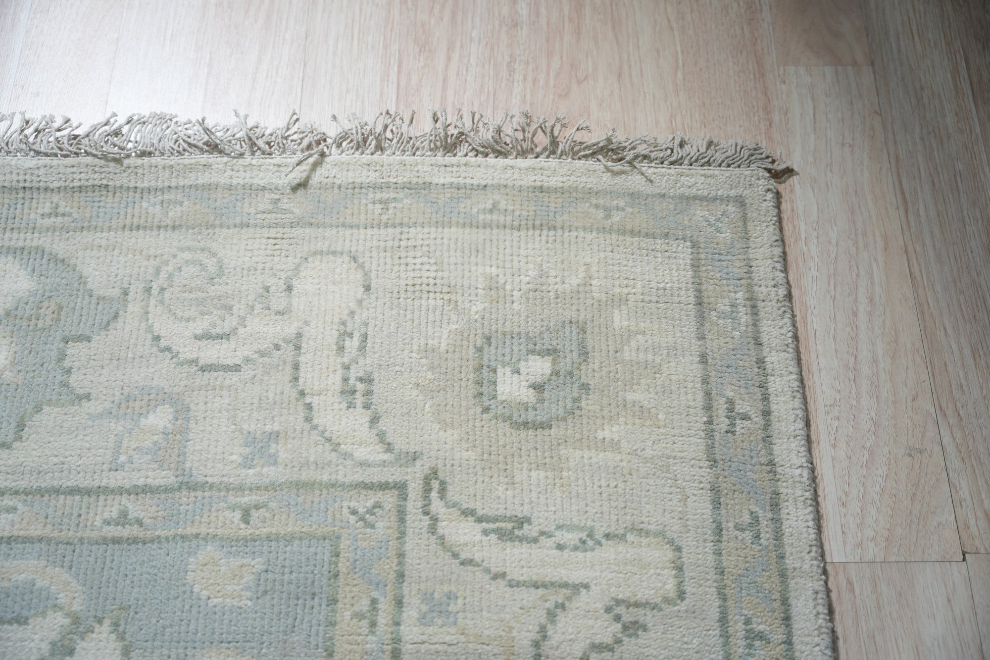 Light Blue & Ivory Floral Grace Area Rug