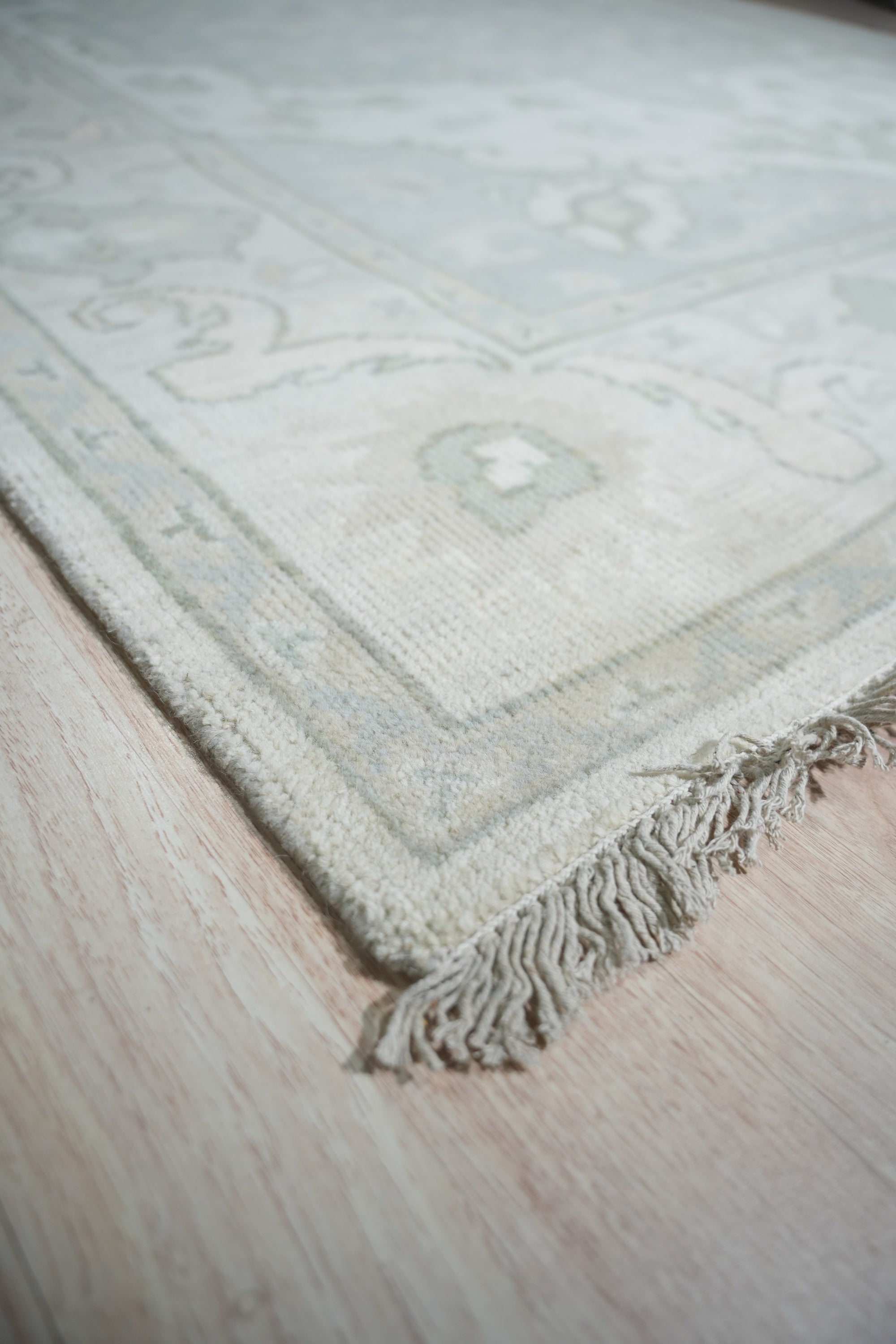 Light Blue &amp; Ivory Floral Grace Area Rug