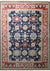 Isolated view of Violet Exquisite Navy Hand Knotted Wool Rug, showcasing its intricate, geometric design in deep navy hues.