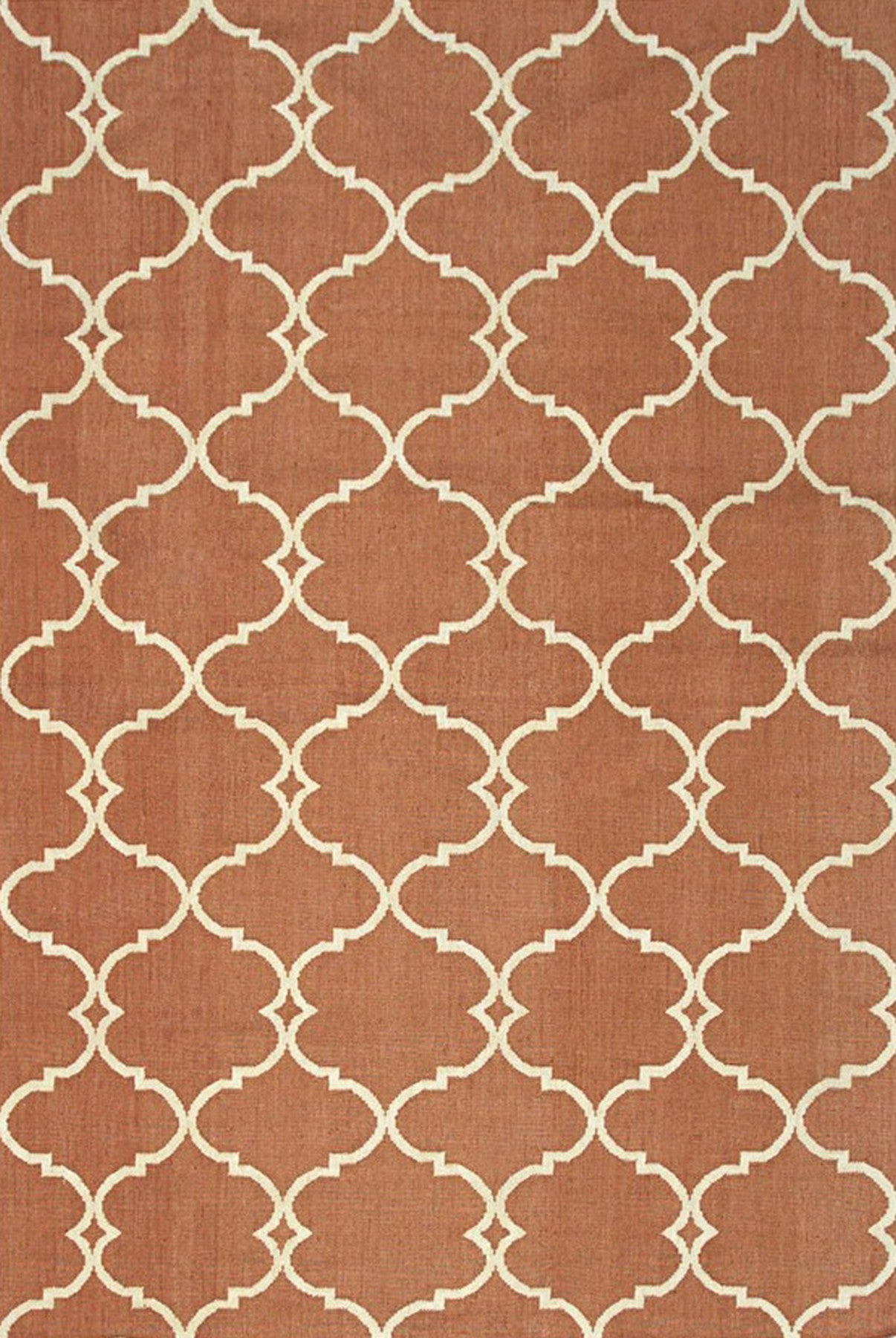 Isolated view of Opulent Delicate Orange Hand Knotted Rug, showcasing its design.