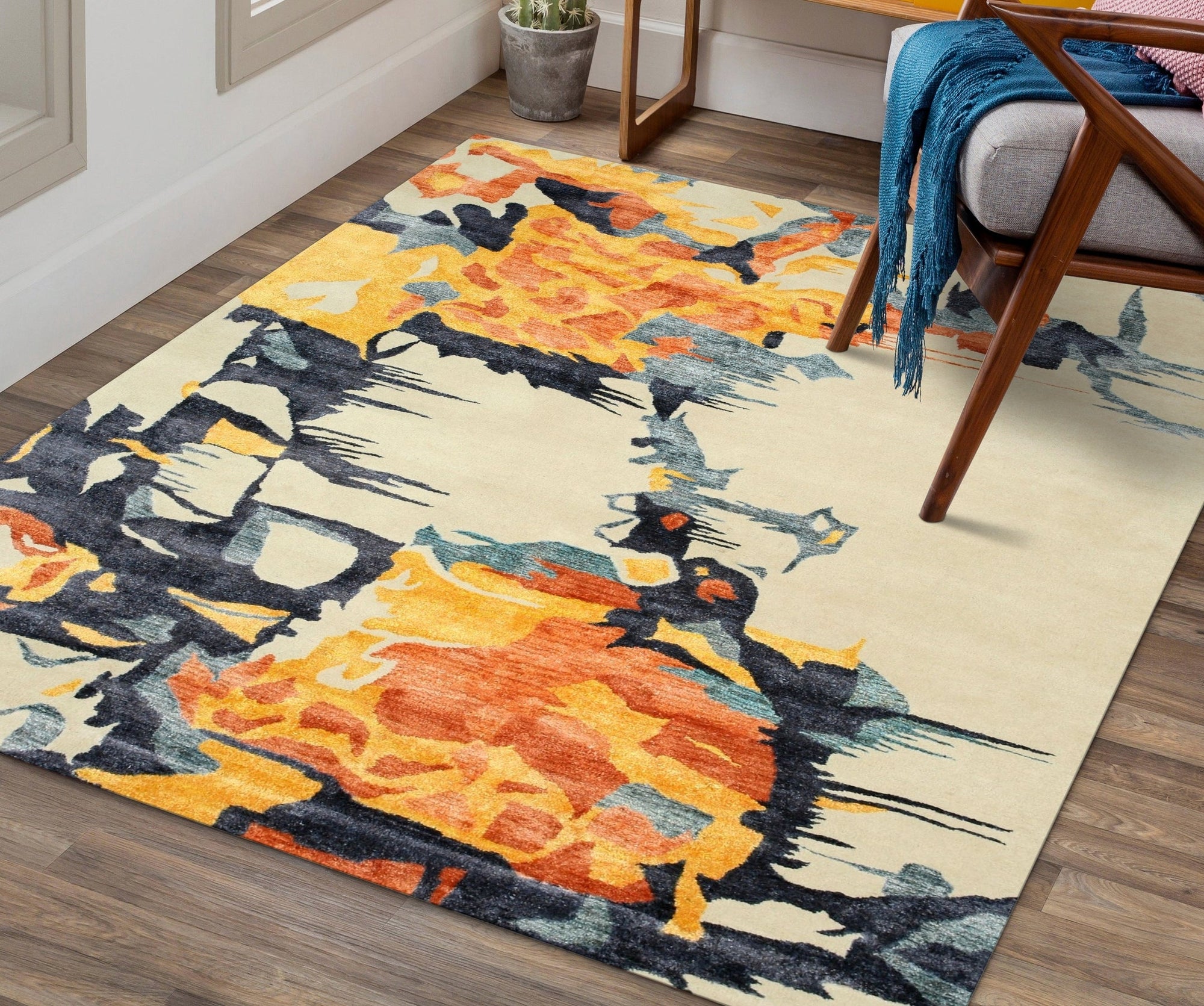 Picasso Abstract Hand-Tufted Wool and Viscose Rug