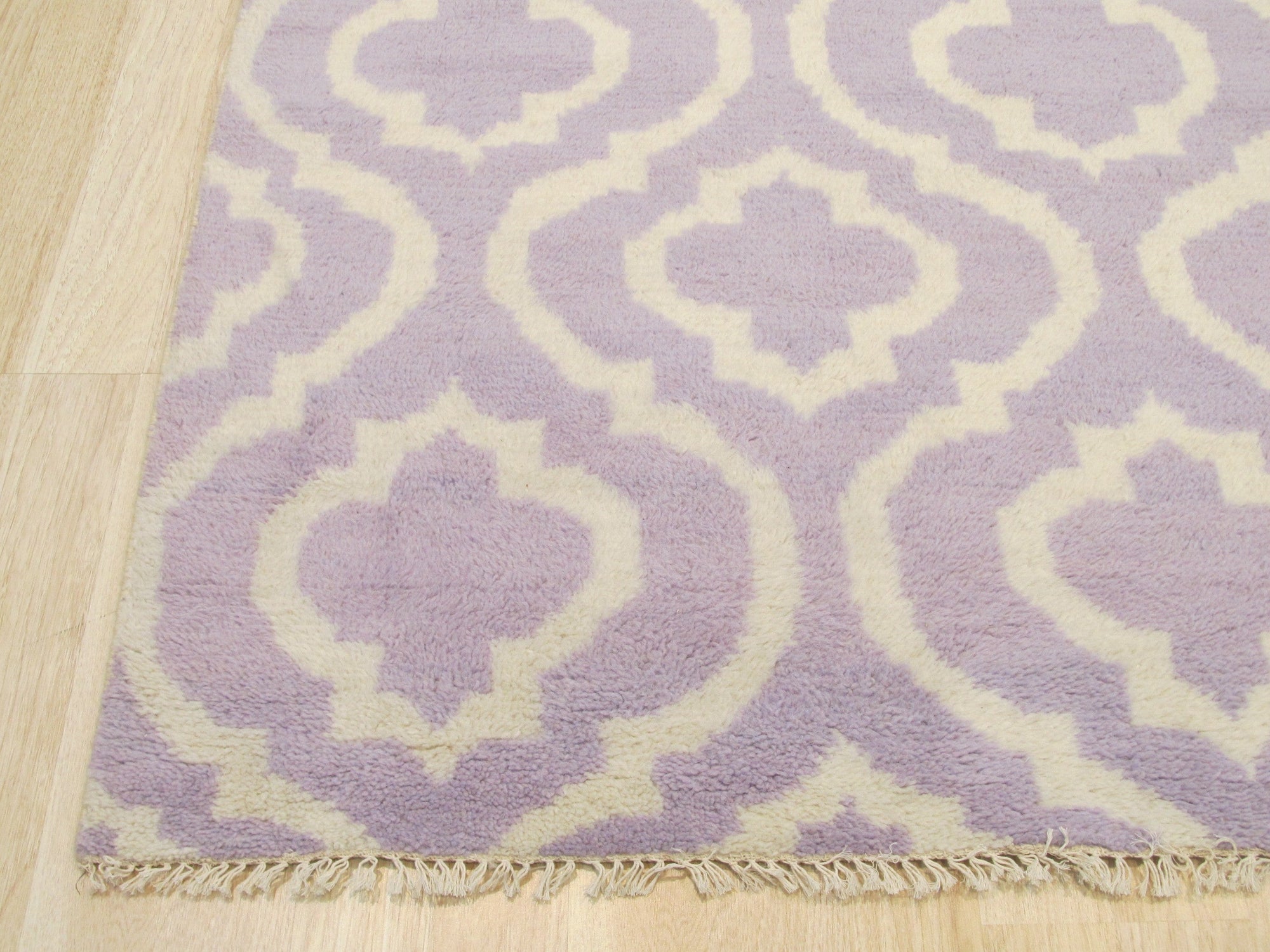 Purple Majestic Moroccan Hand-Knotted Wool Rug