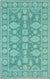 Isolated view of Louie Oriental Turquoise Hand Tufted Wool Rug, showcasing its design.