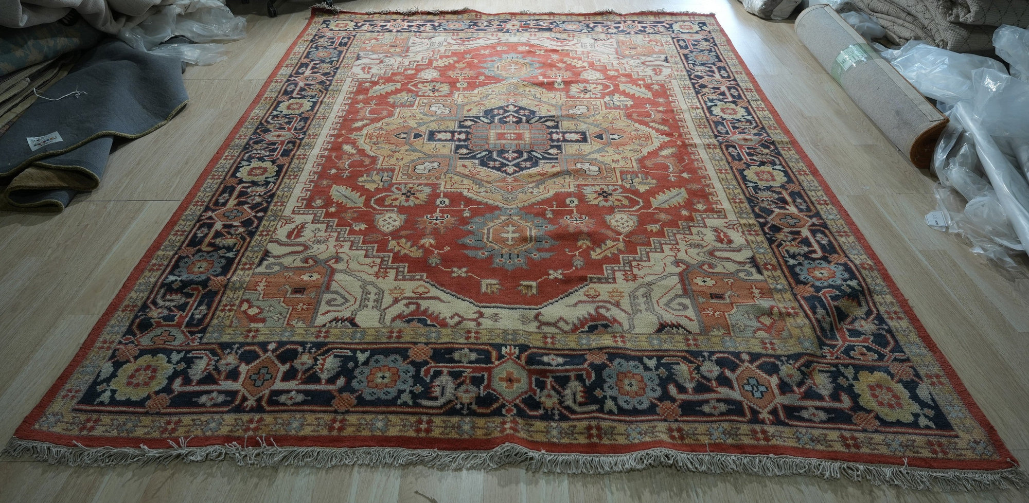 Classic Red Hand-Knotted Traditional Rug