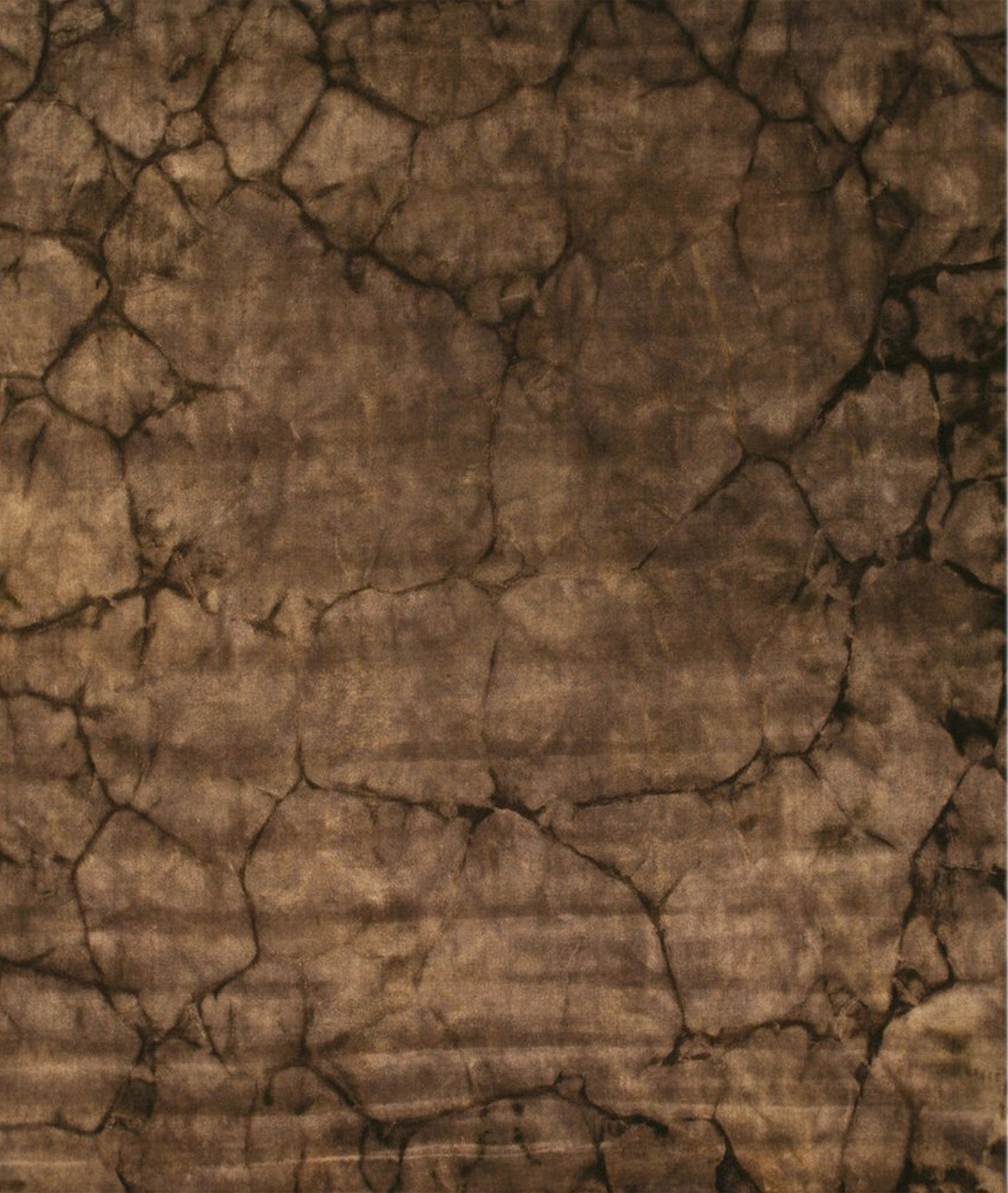 Isolated view of Artistic Violet Brown Hand Knotted Wool Rug, showcasing its intricate design.