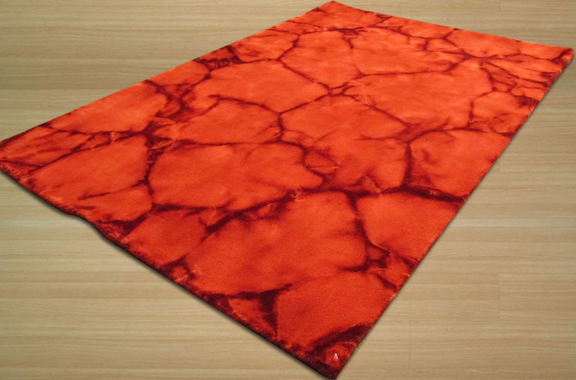 Fiery Ember Marble Wool Rug