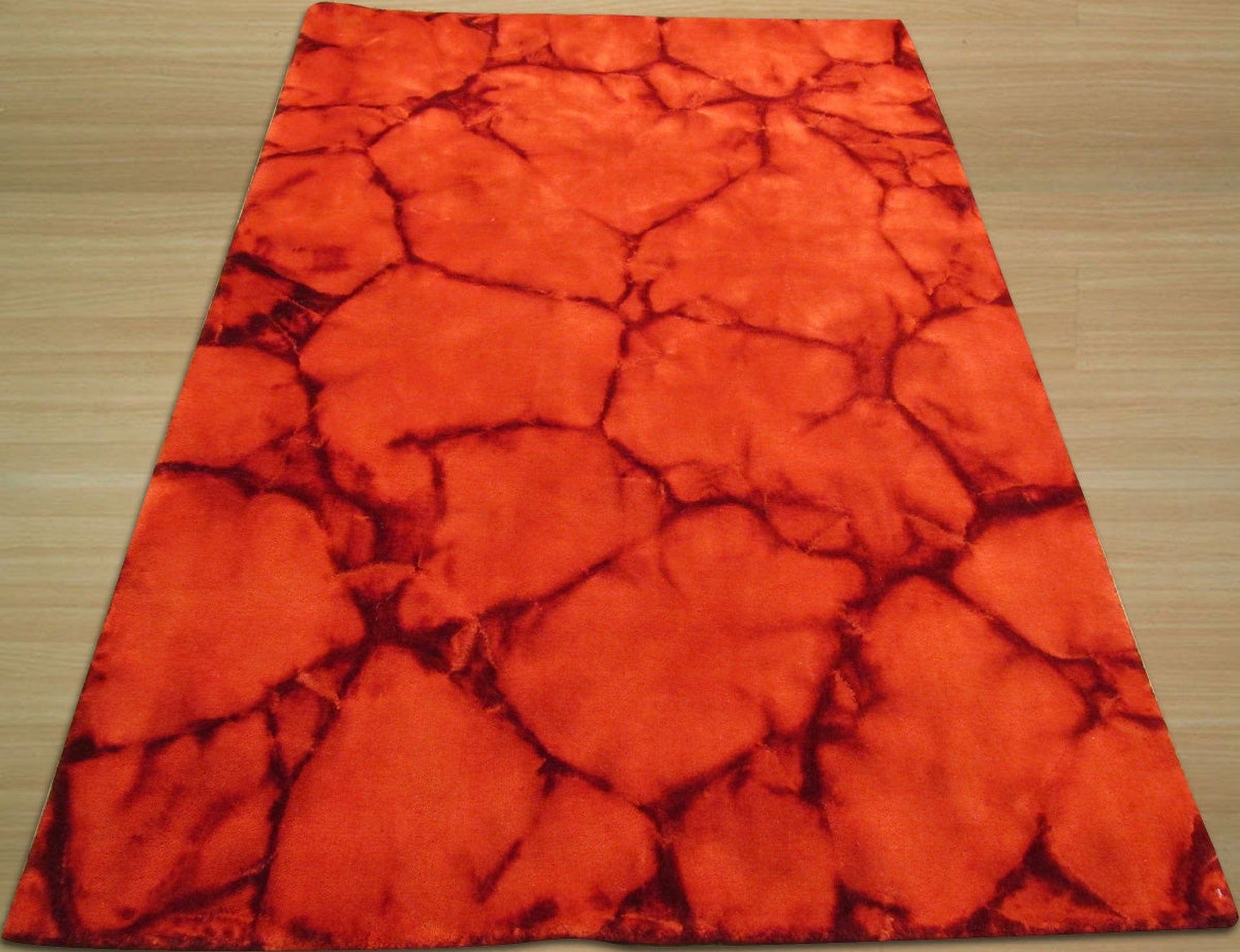 Fiery Ember Marble Wool Rug