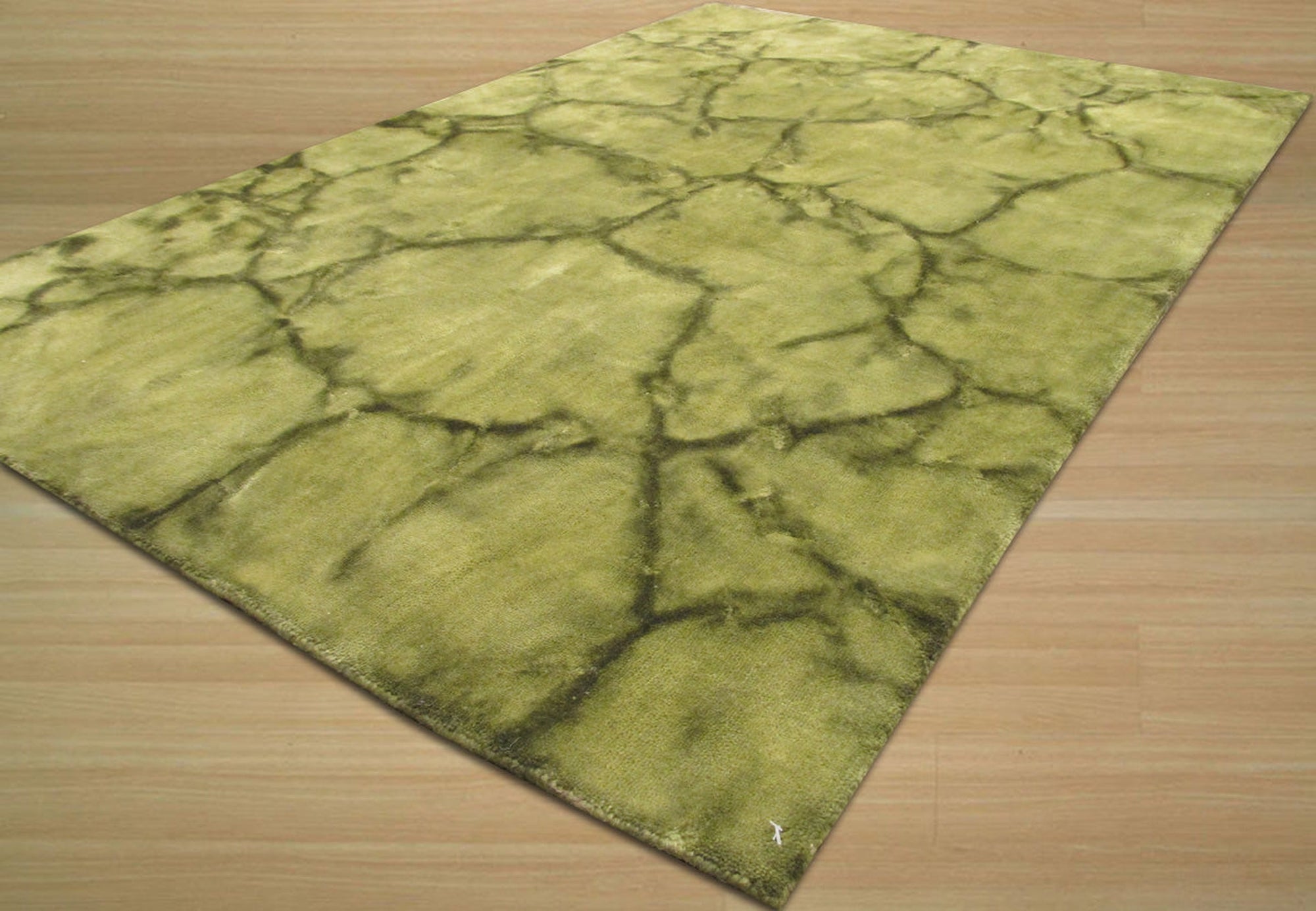 Mossy Terrain Contemporary Abstract Handmade Wool Rug