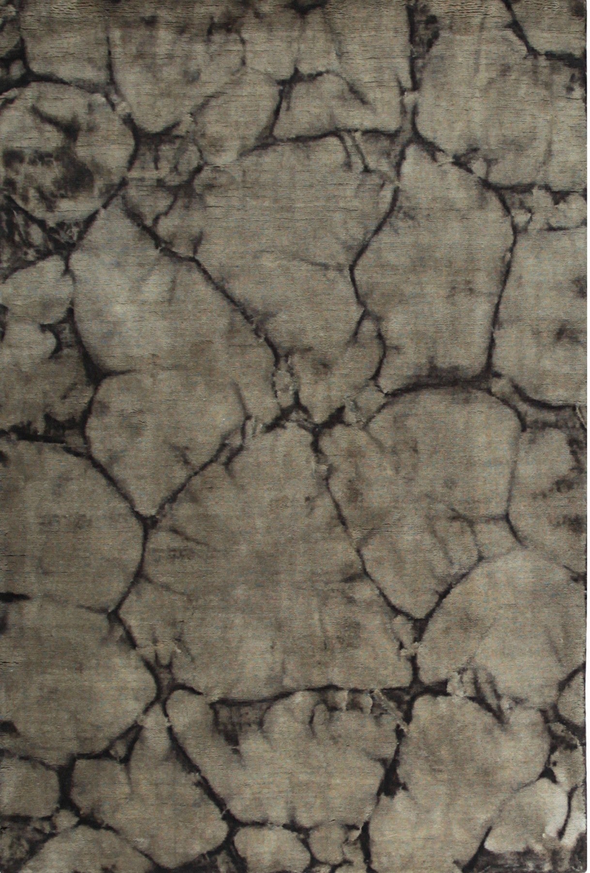 Isolated view of Luxurious Warm Brown Hand Knotted Wool Rug, showcasing its design.