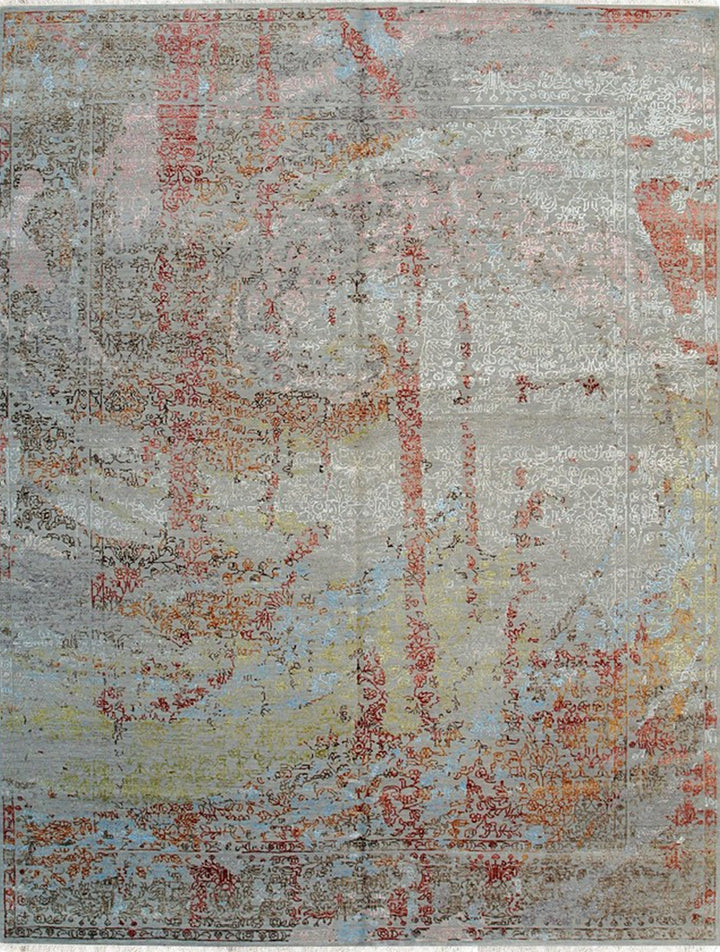 Hand Knotted Wool GRAY Contemporary Abstract Galaxy Rug