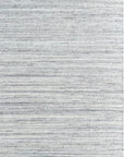 Isolated view of Delicate Striped Silver Handmade Wool Rug, showcasing its design.