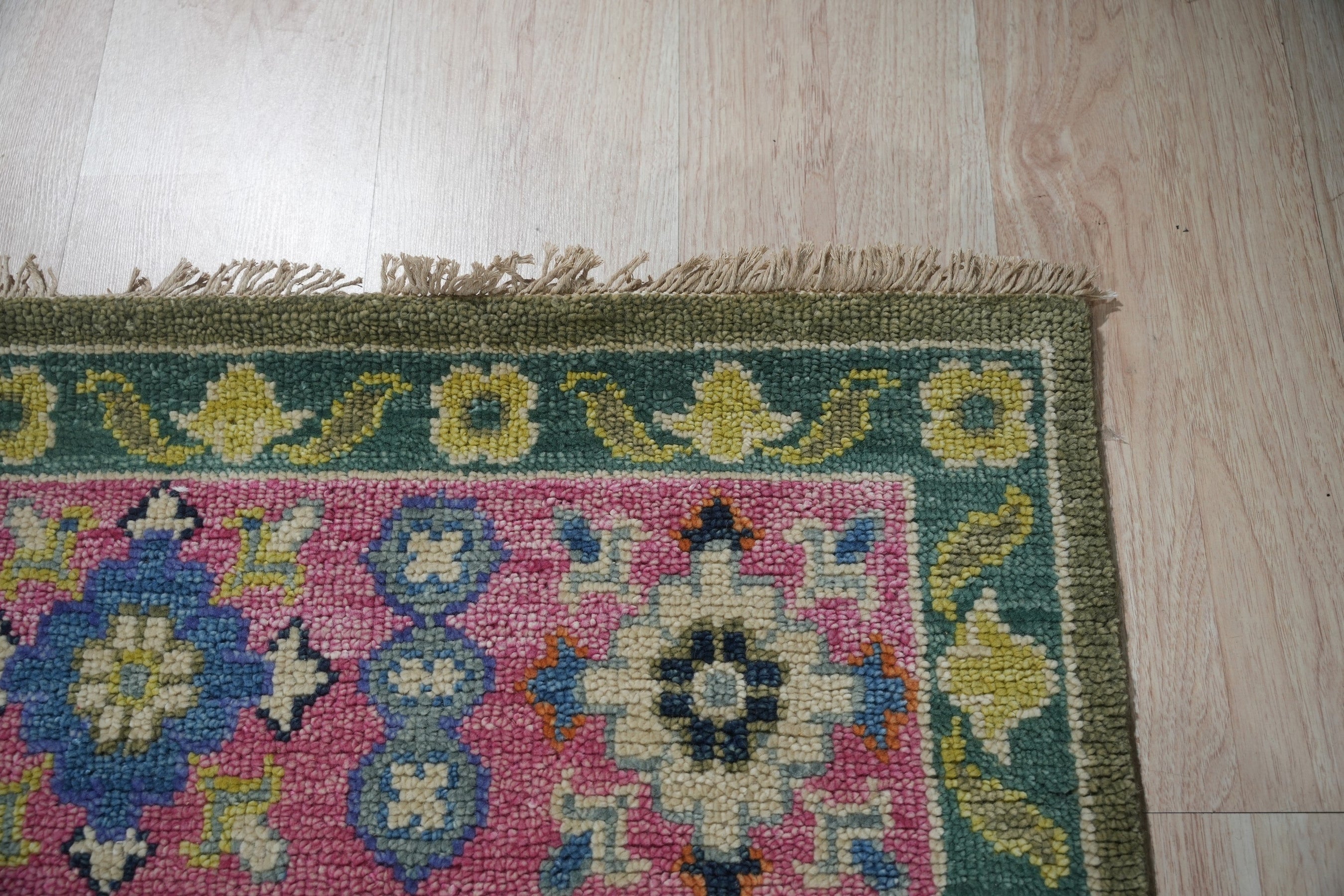 Penelope Kazak Green Hand Knotted Wool Rug | Eastern Oriental Rugs