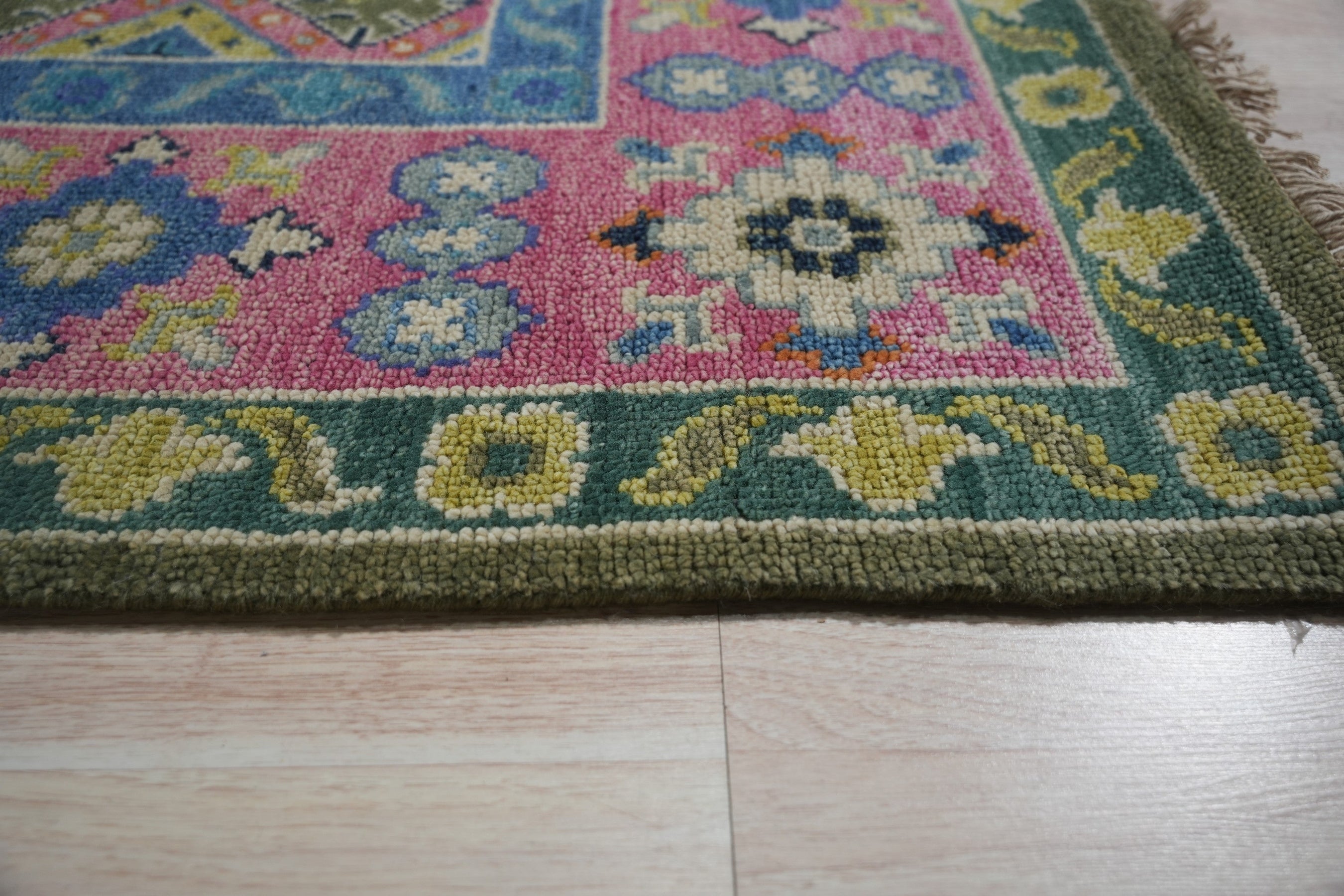 Penelope Kazak Green Hand Knotted Wool Rug | Eastern Oriental Rugs