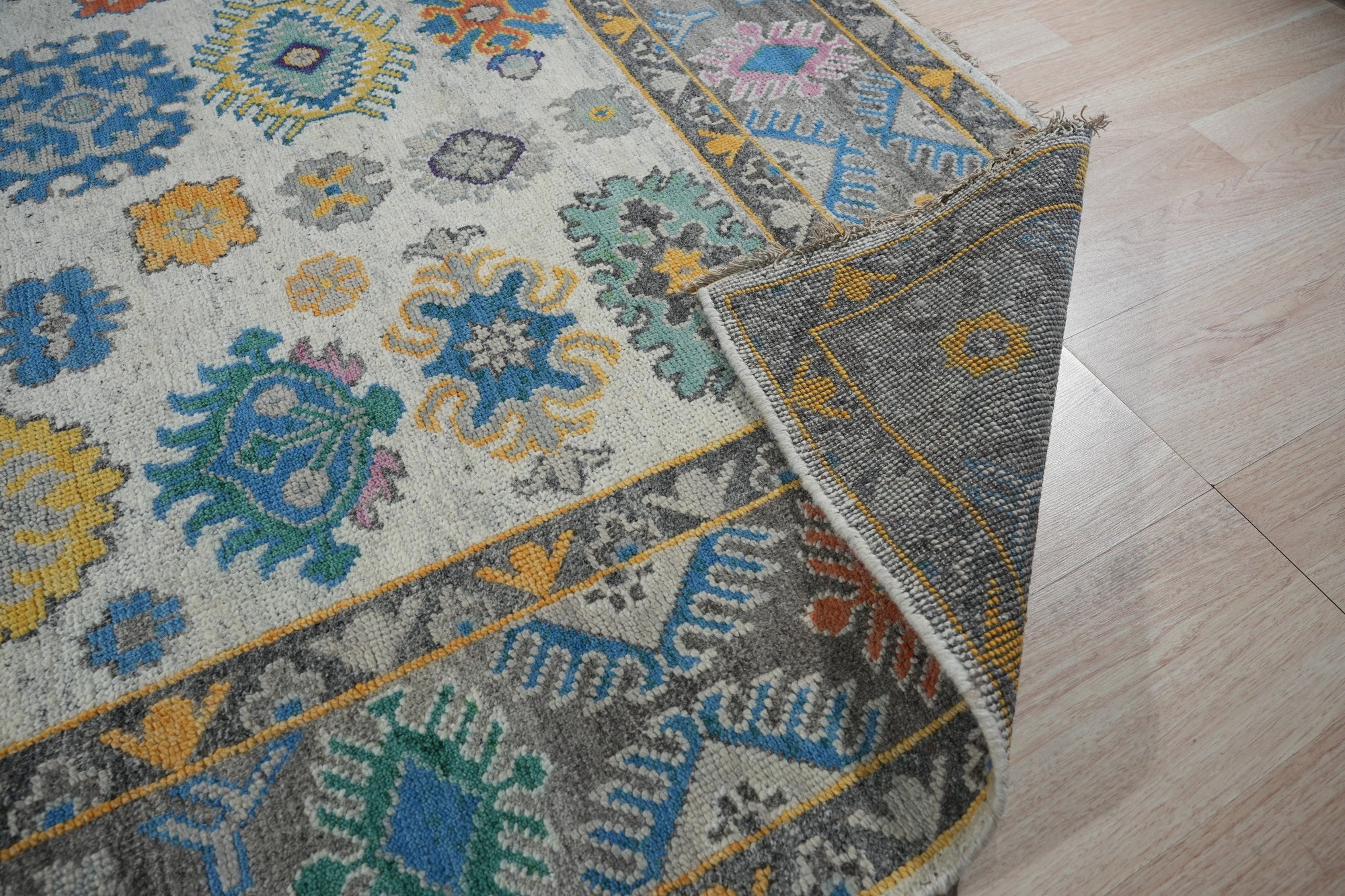 Ivory Floral Kazak Rug