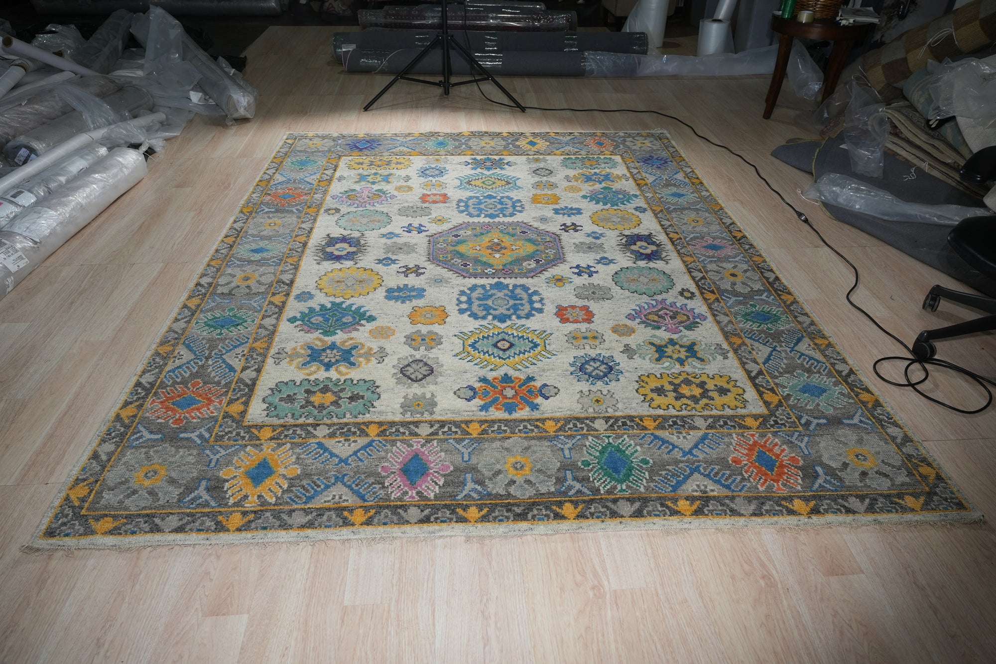 Ivory Floral Kazak Rug