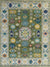 Isolated view of Inviting Kazak Light Green Hand Knotted Wool Rug, showcasing its intricate geometric design.