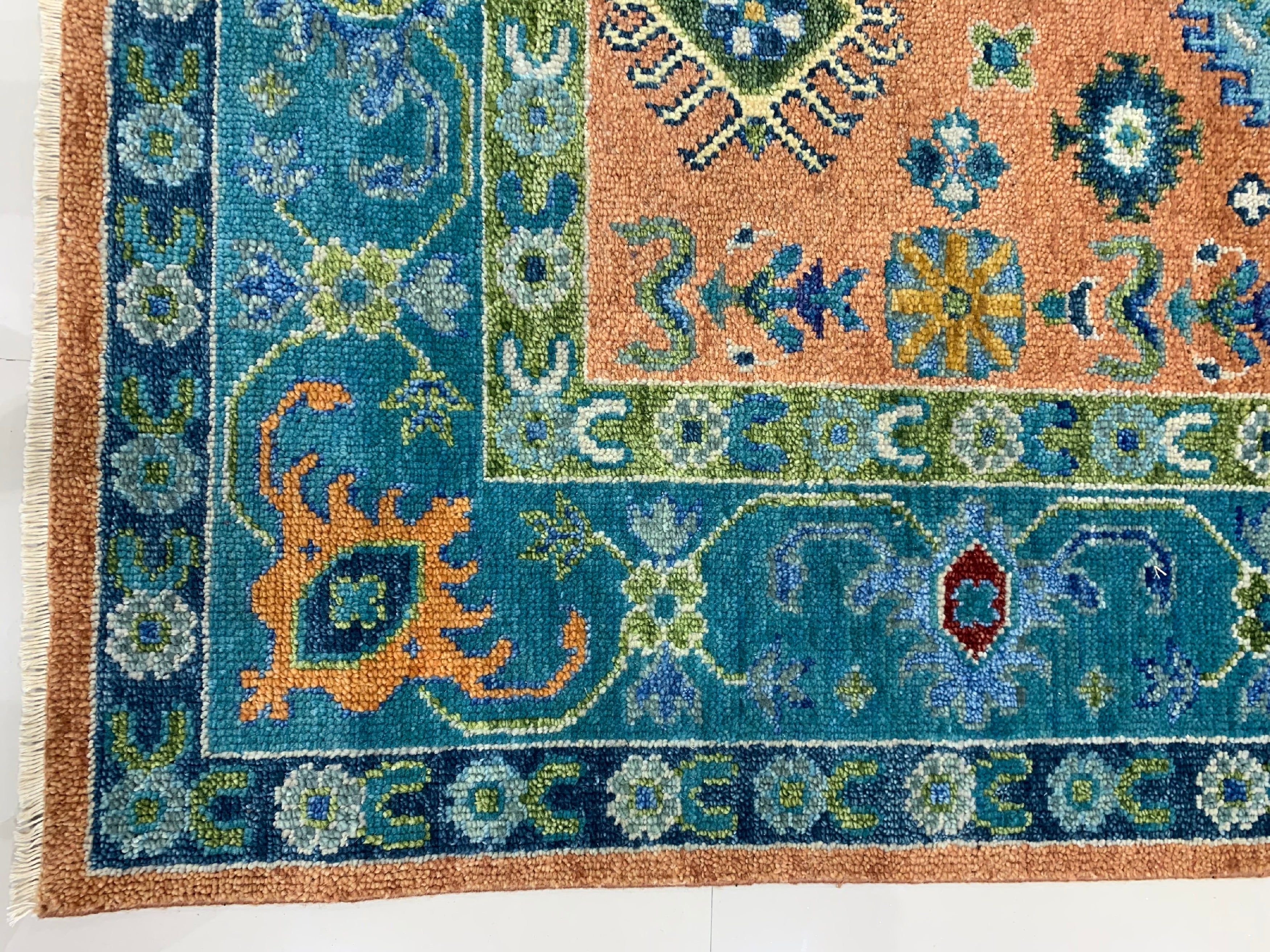 Ava Kazak Rust Hand Knotted Wool Rug | Eastern Oriental Rugs