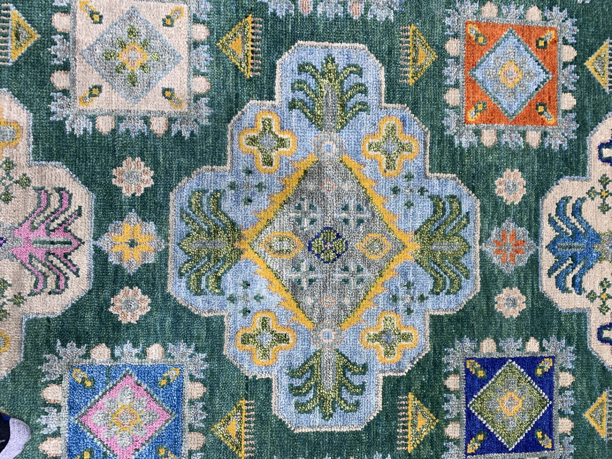 Emerald Symphony Kazak Rug