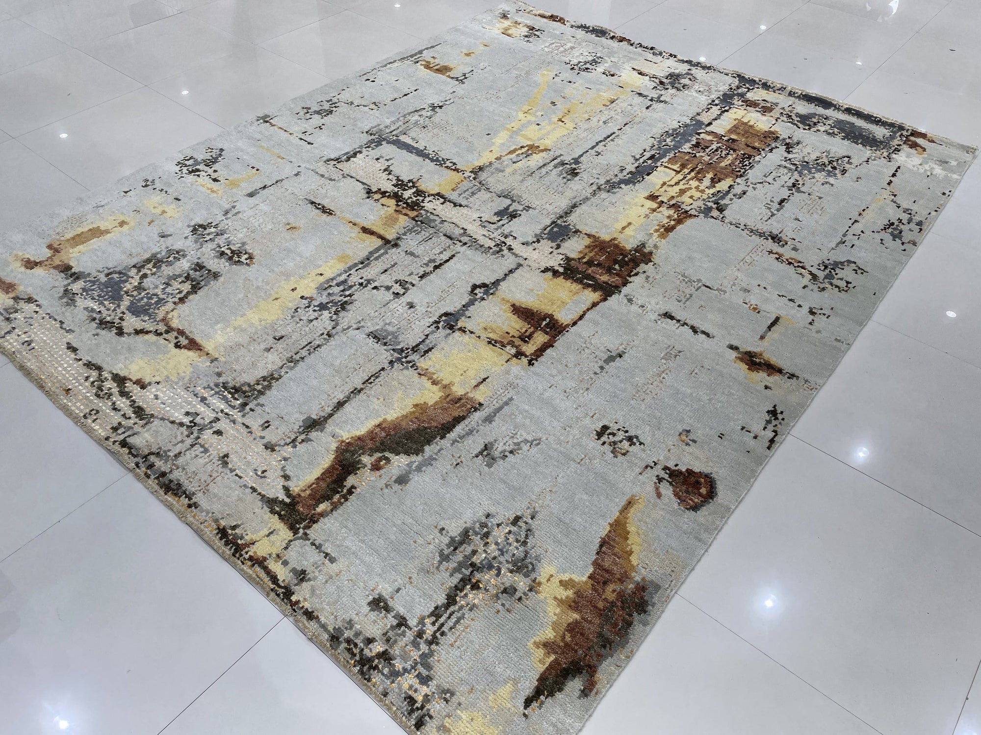 Gold Modern Abstract Horizon Rug