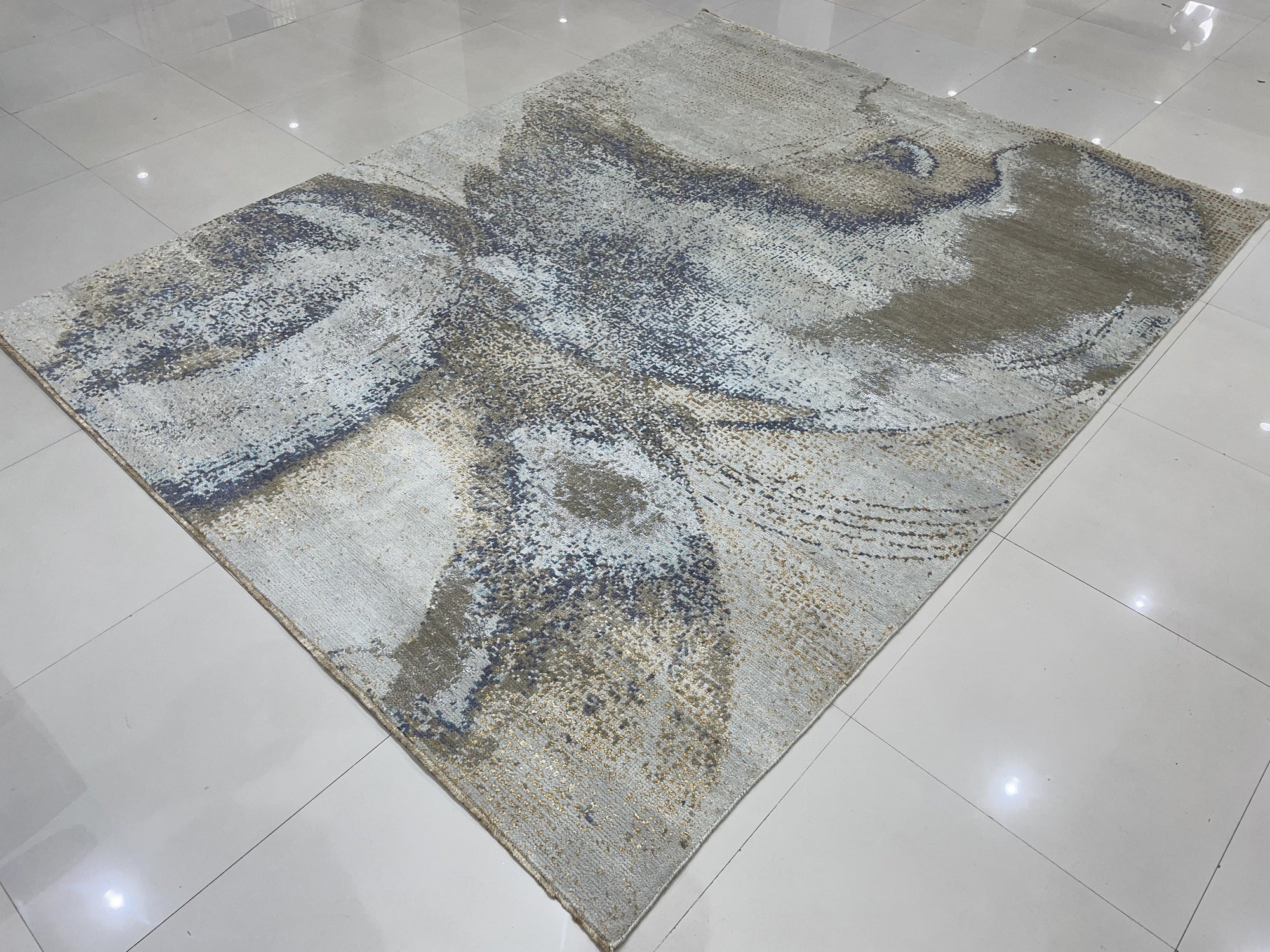 Silver Ethereal Abstract Harmony Rug