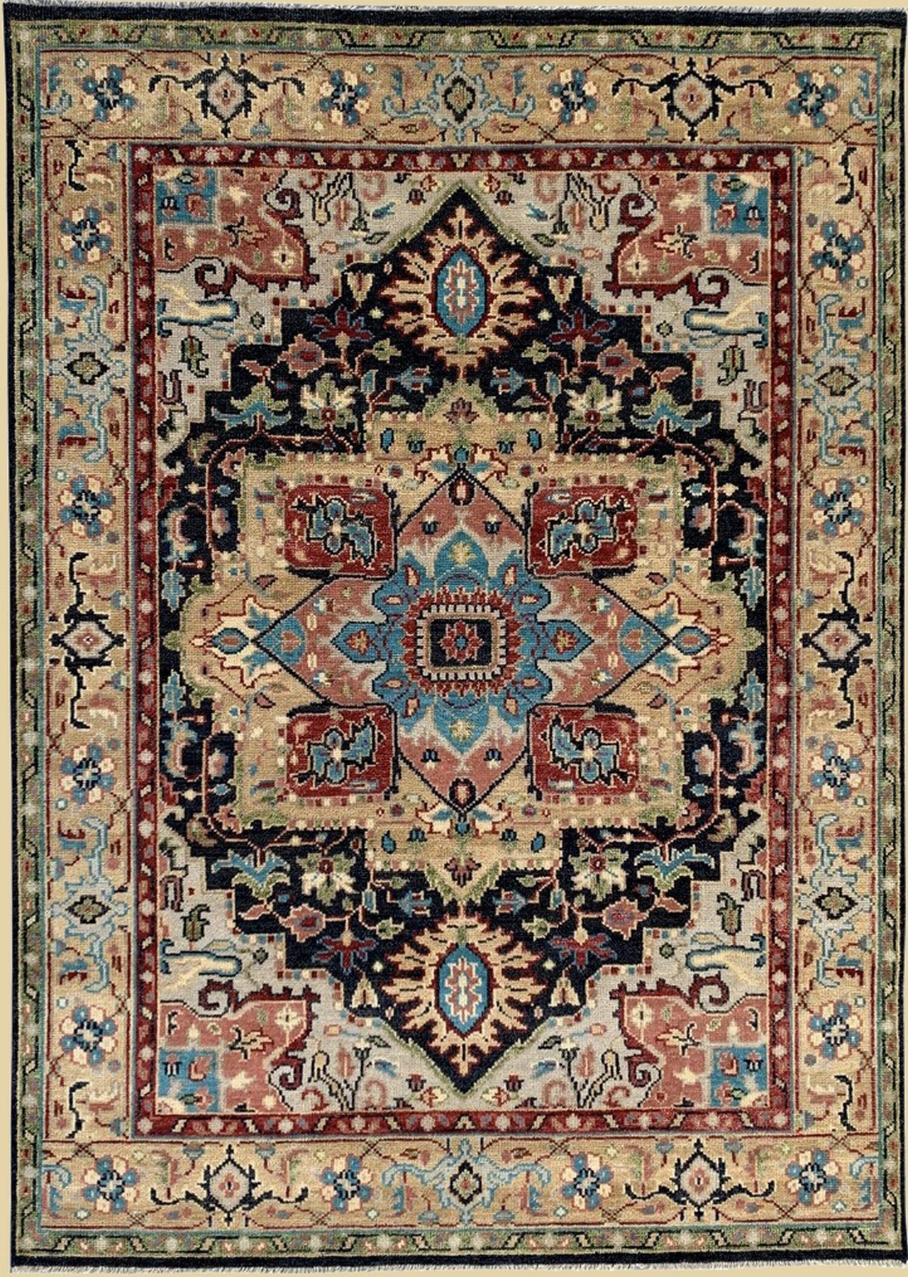 Gold Oriental Splendor Hand-Knotted Rug