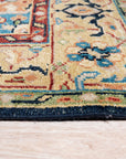 Timeless Oriental Navy Hand Knotted Wool Rug, its deep navy hues and intricate oriental design details displayed.