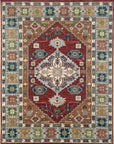 Isolated view of Sophie Chic Red Hand Knotted Wool Rug, showcasing its design.