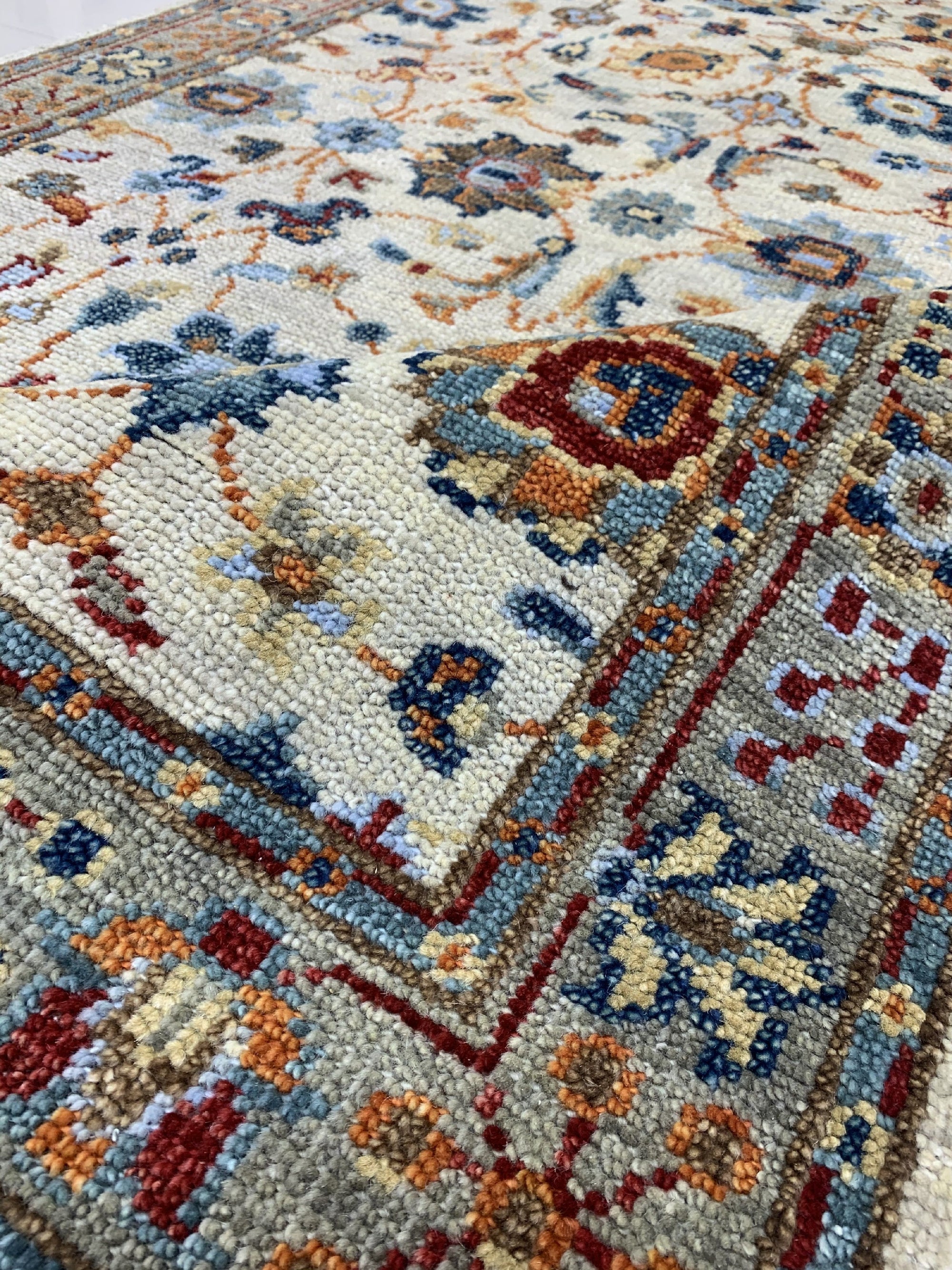 Beige &amp; Blue Oushak Rug