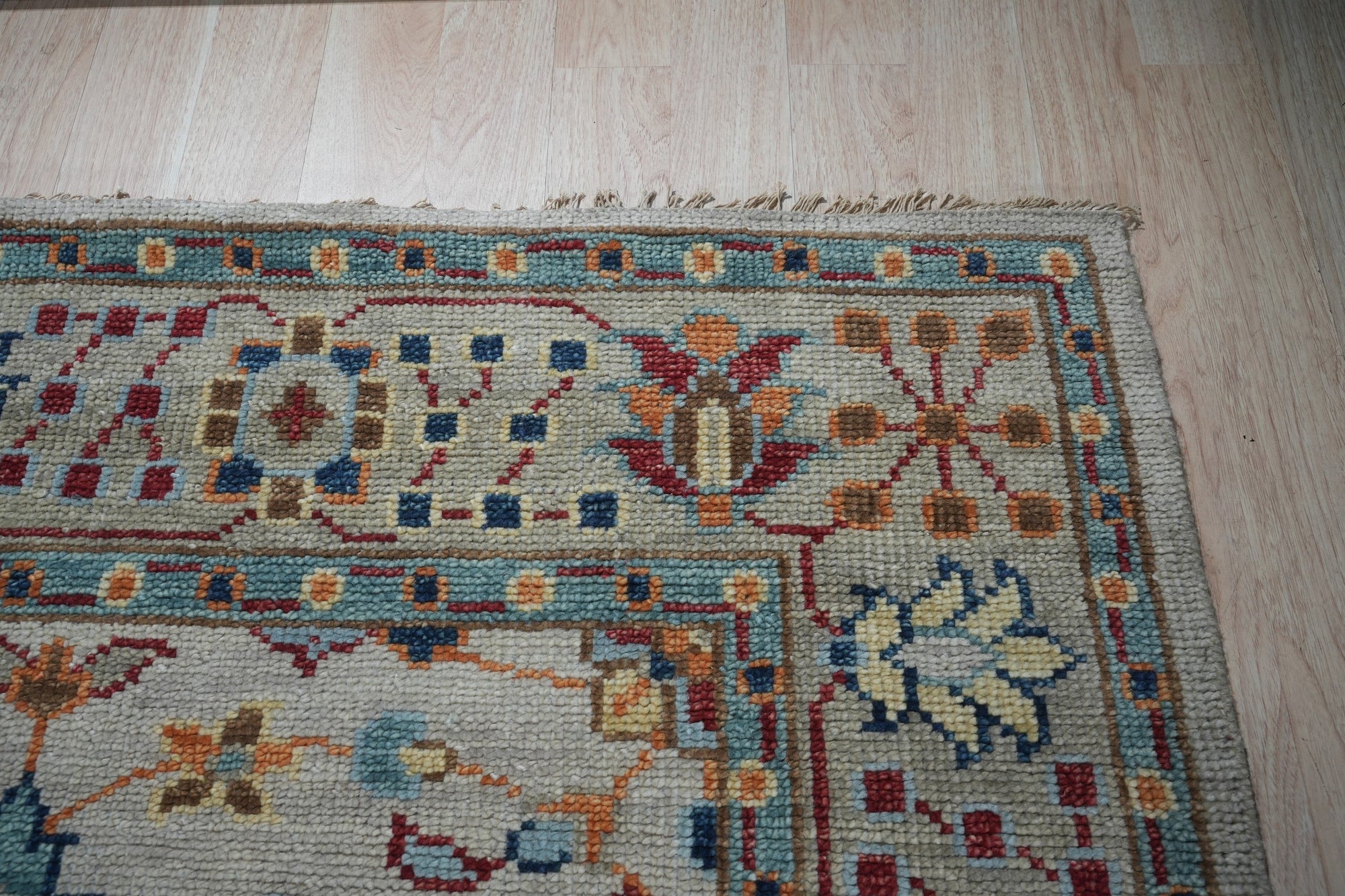 Beige &amp; Blue Oushak Rug