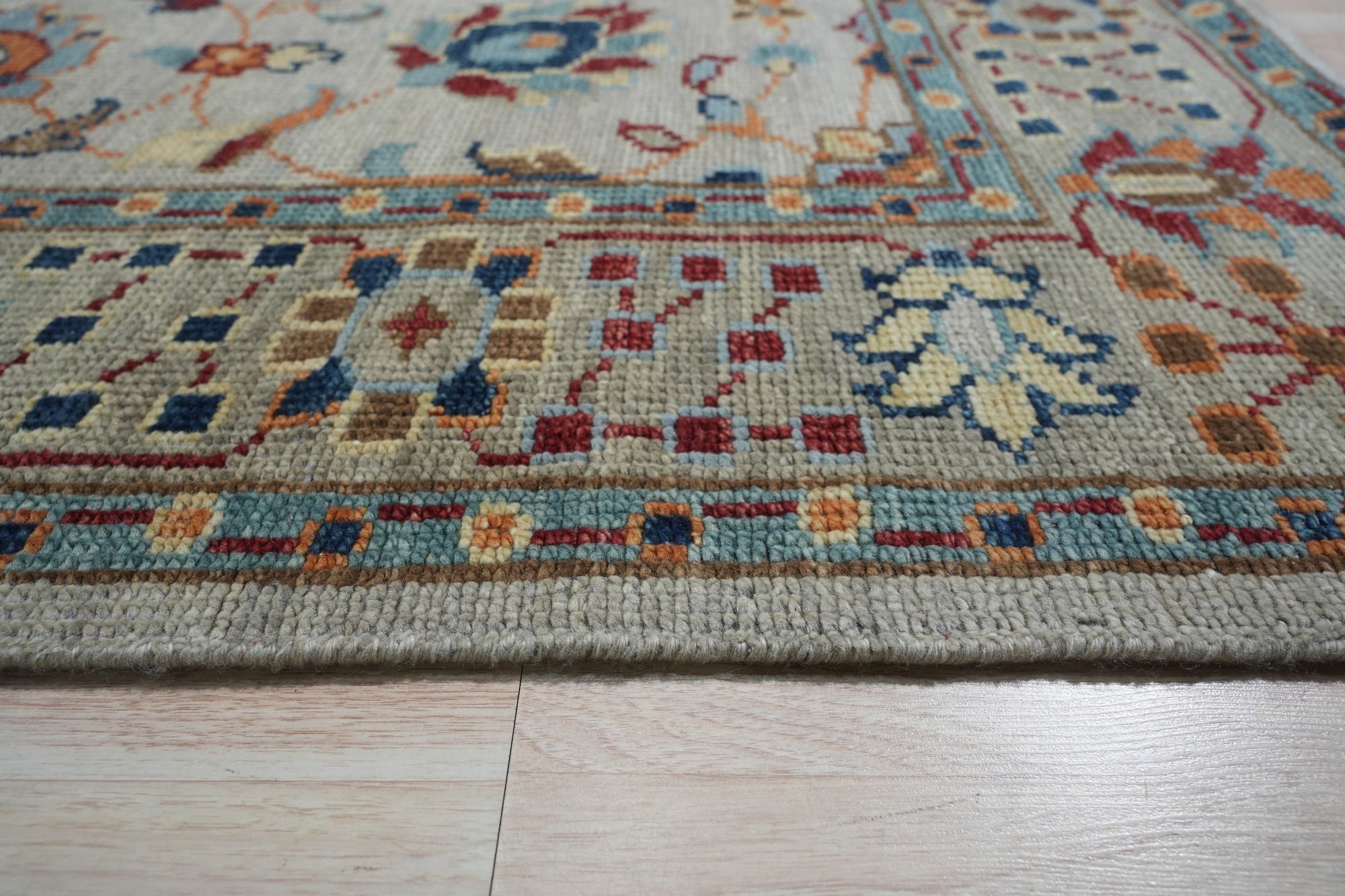 Beige &amp; Blue Oushak Rug