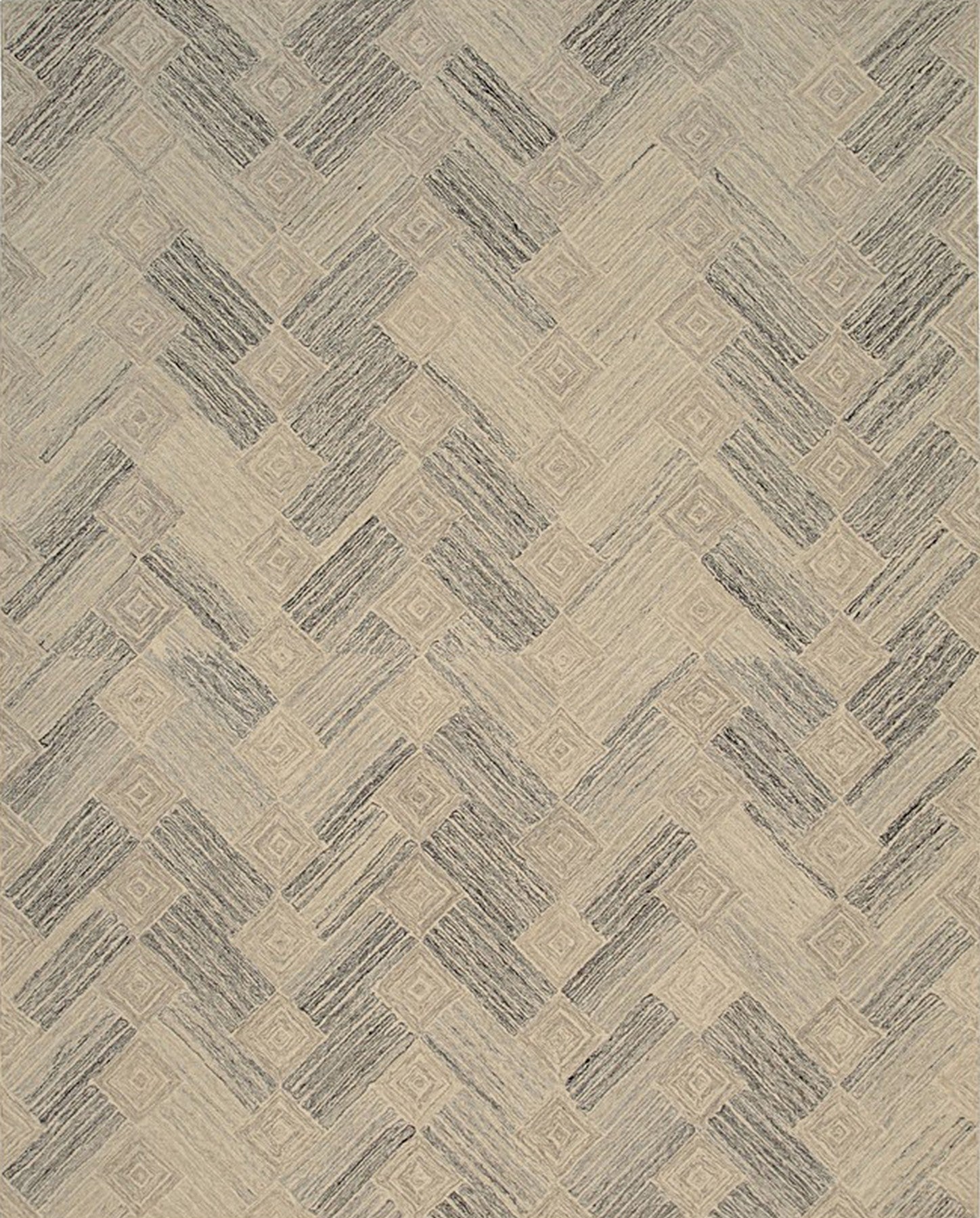 Gray Mosaic Path Hand-Tufted Wool Rug