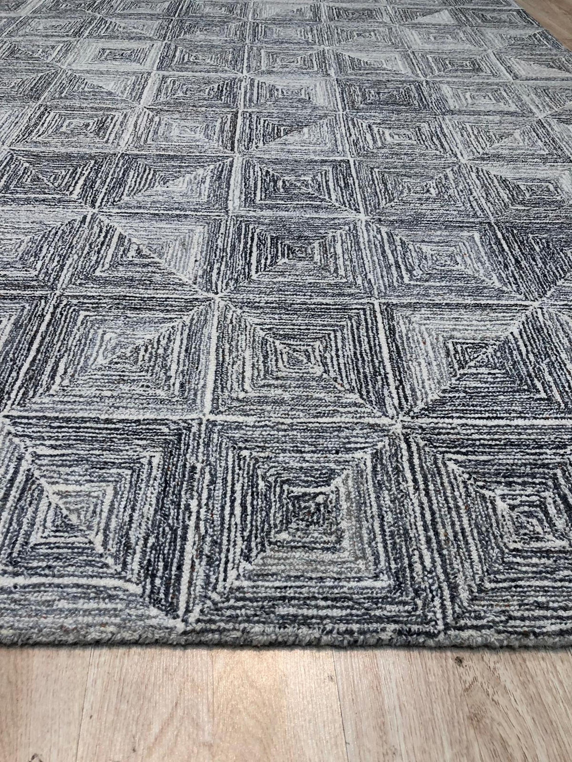 Geometric Grace Hand-Tufted Wool Rug