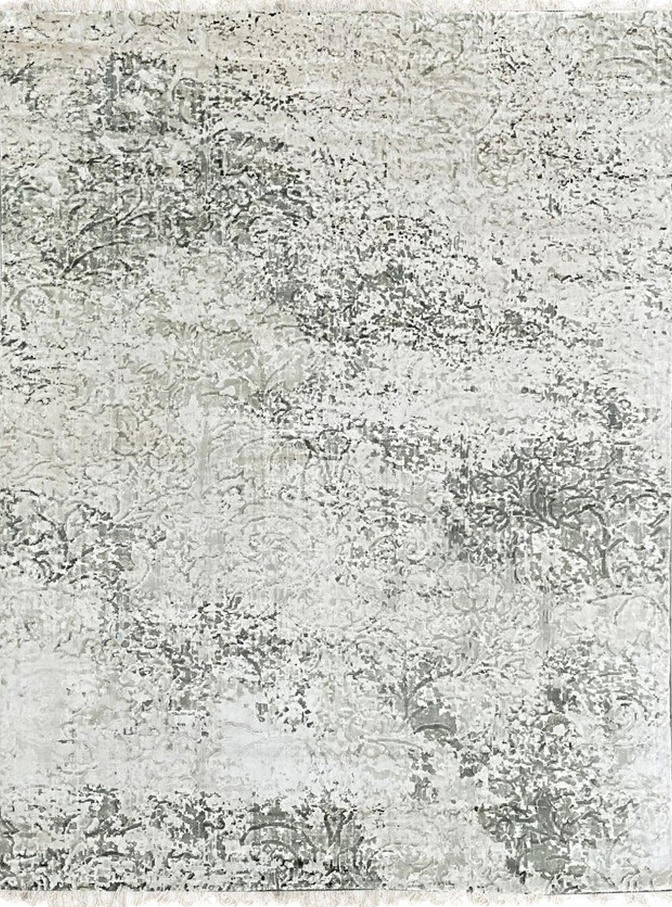 Ivory Forest Hand-Knotted Wool Rug