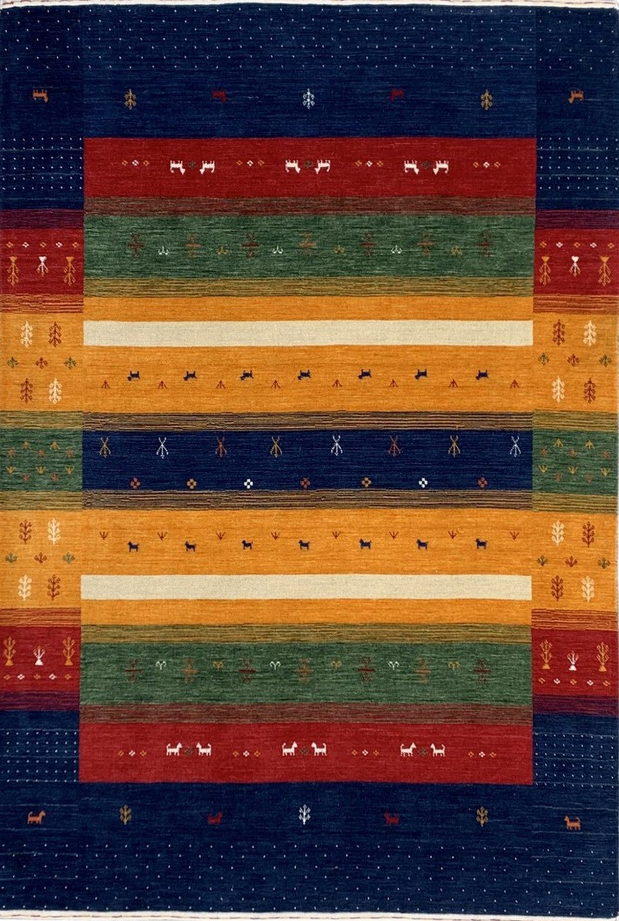 Wool Rug Eastern Beautiful Gabbeh Navy Handmade Wool Rug | Eastern Oriental Rugs