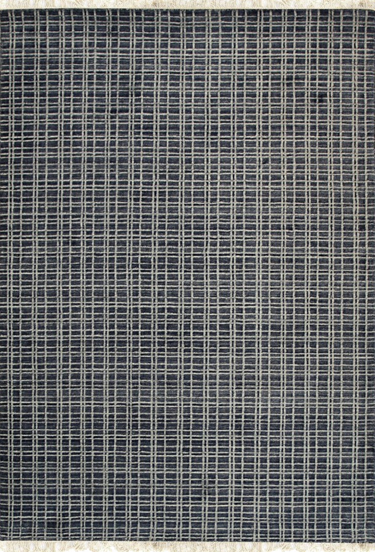 Blue Harmony Loom Check Rug