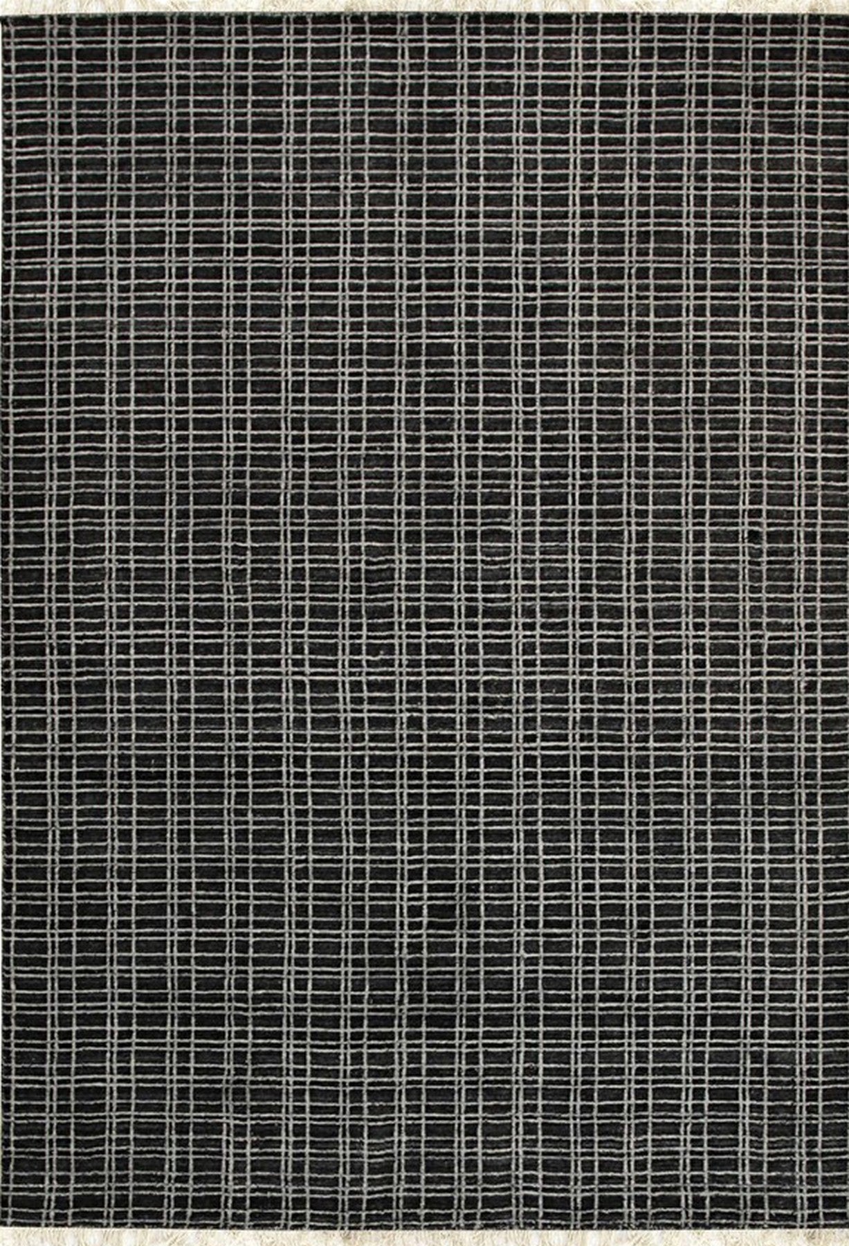 Charcoal Harmony Loom Check Rug