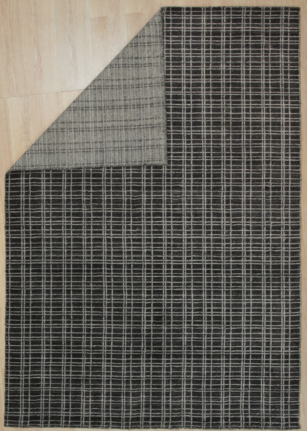 Charcoal Harmony Loom Check Rug