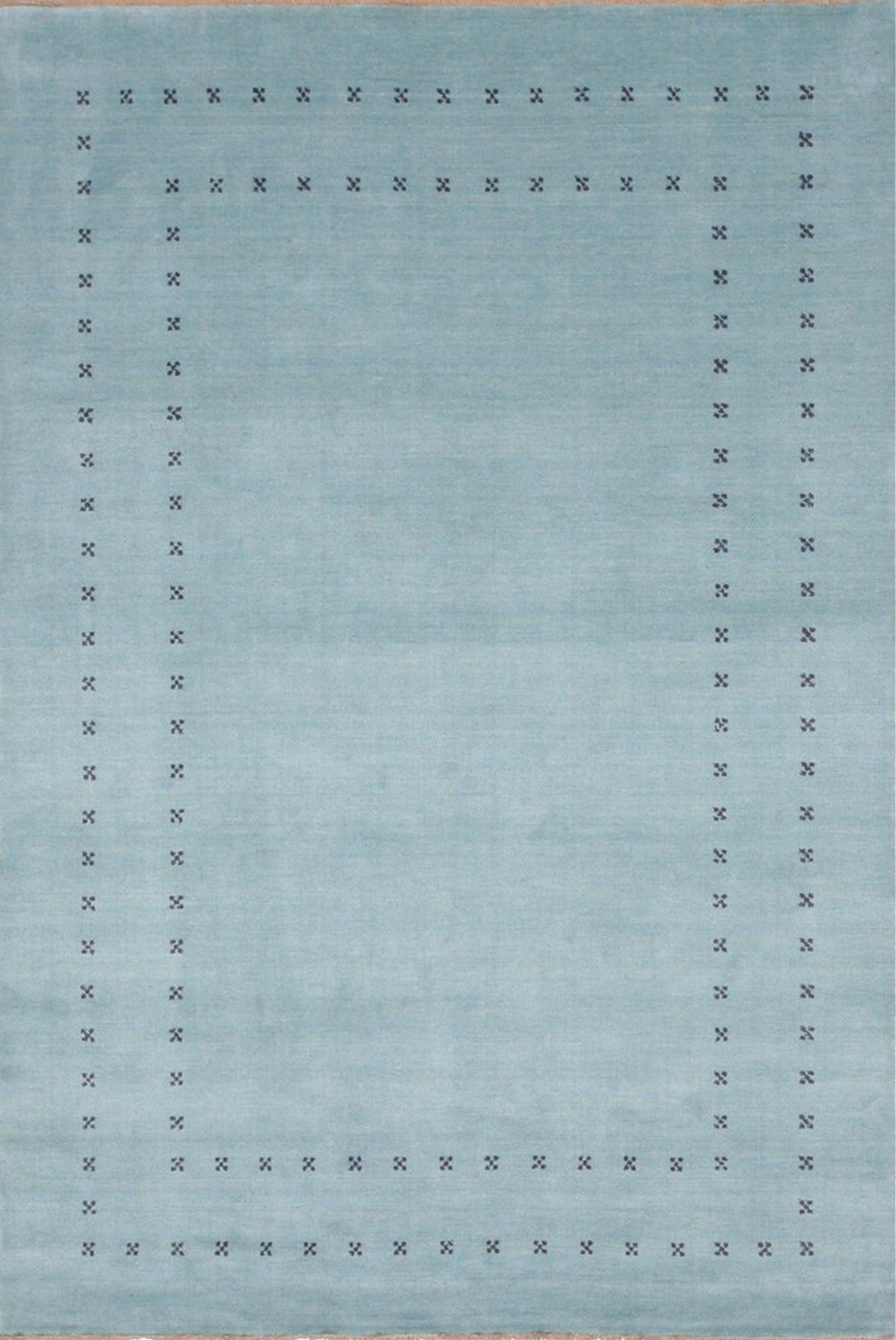 Isolated view of Jasmine Alluring Aqua Handmade Wool Rug, showcasing its design.