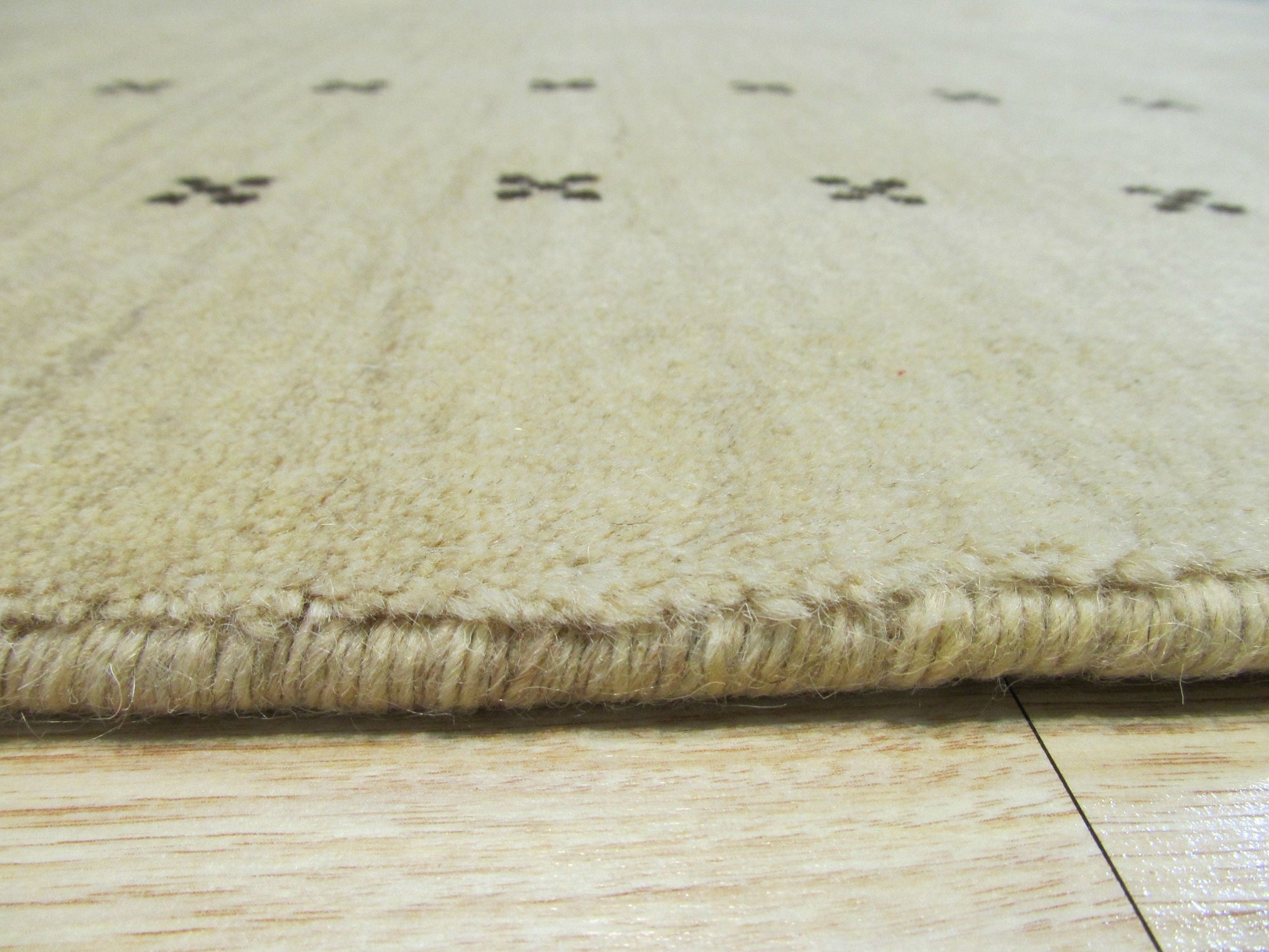 Beige Stylish Handmade Transitional Solid Lori Baft Rug