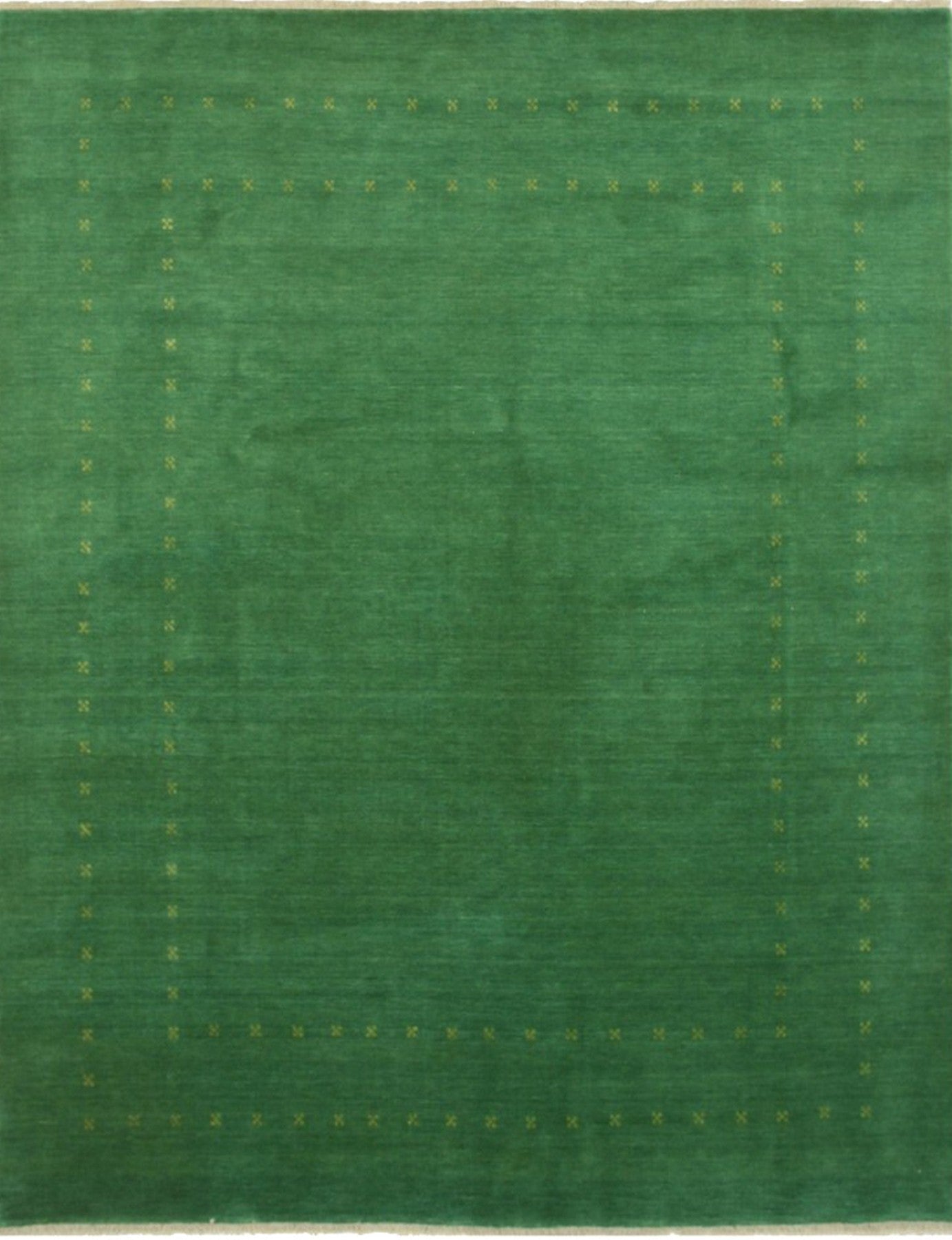 Isolated view of Jasmine Alluring Green Handmade Wool Rug, showcasing its design.