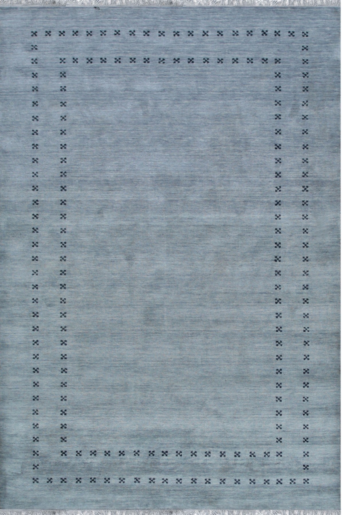 Isolated view of Jasmine Alluring Gray Handmade Wool Rug, showcasing its intricate geometric design.