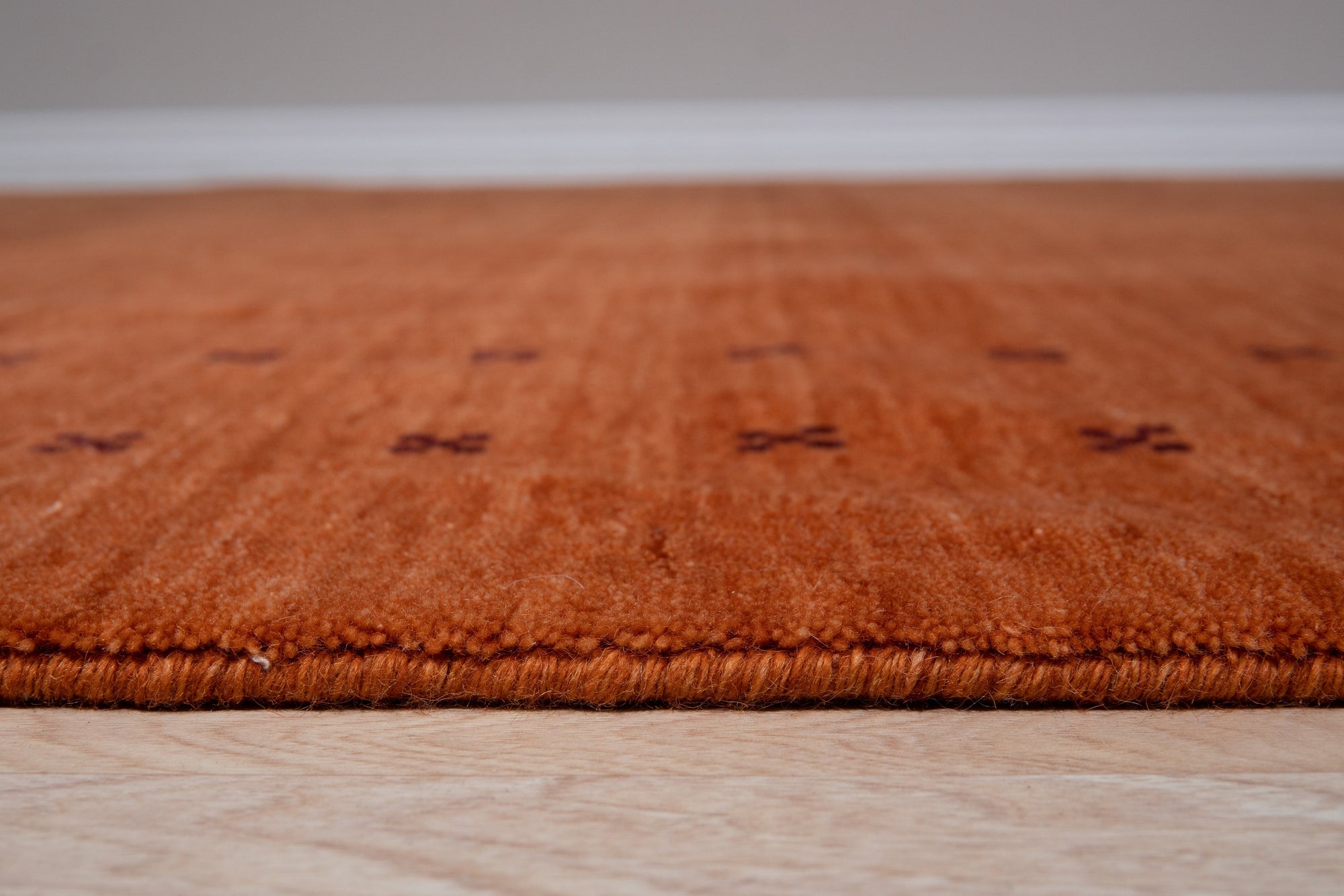 Orange Stylish Handmade Transitional Solid Lori Baft Rug