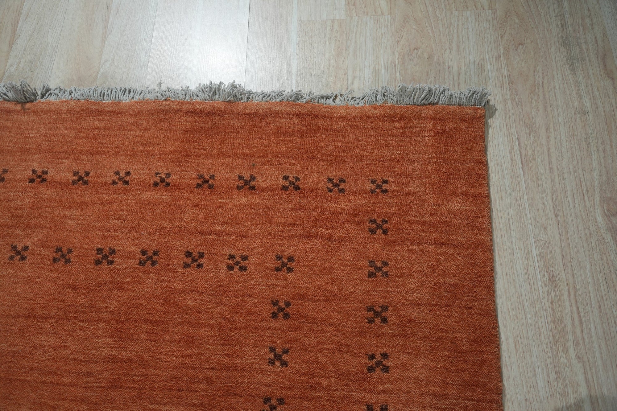 Jasmine Alluring Orange Handmade Wool Rug