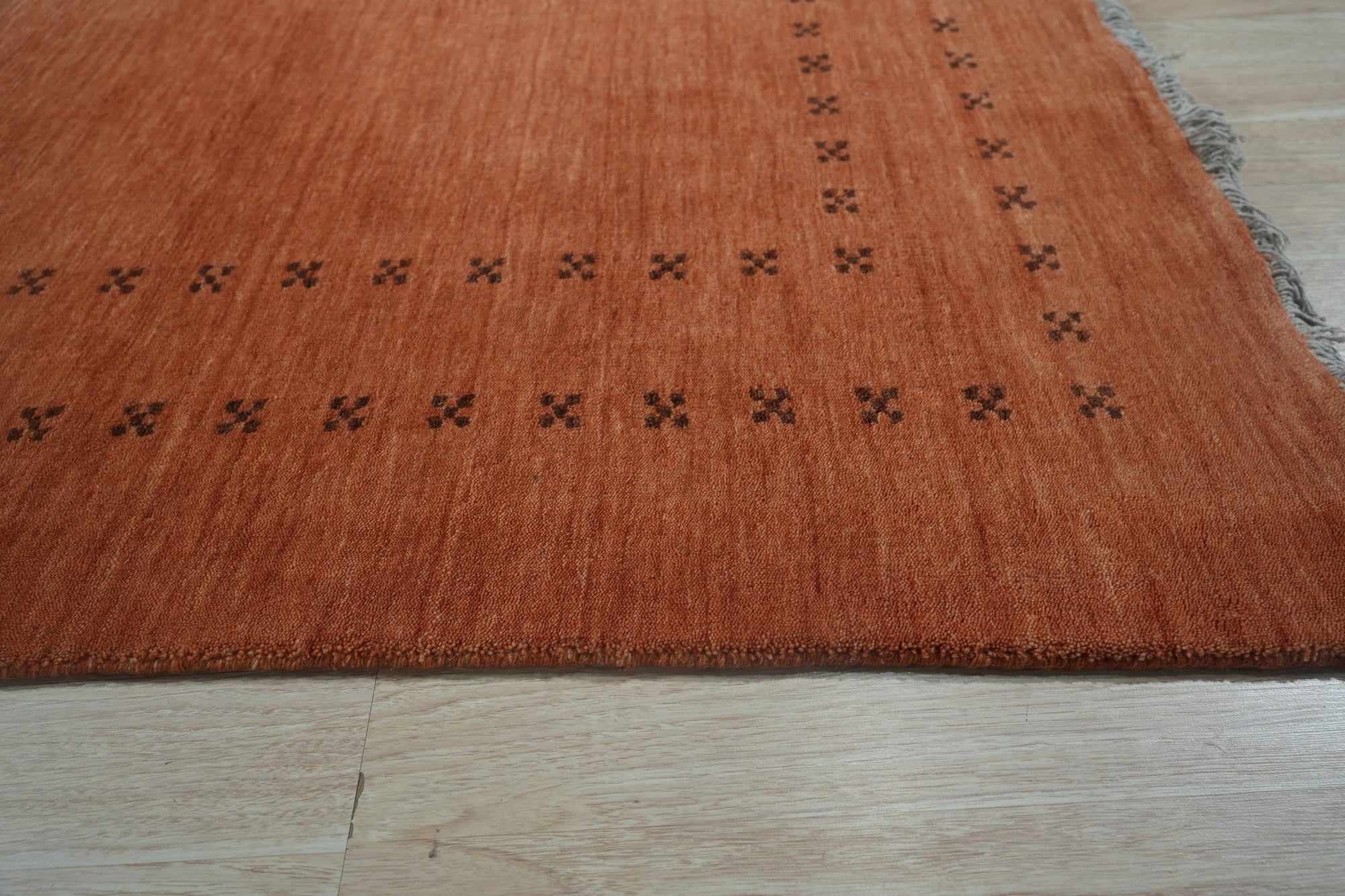 Jasmine Alluring Orange Handmade Wool Rug