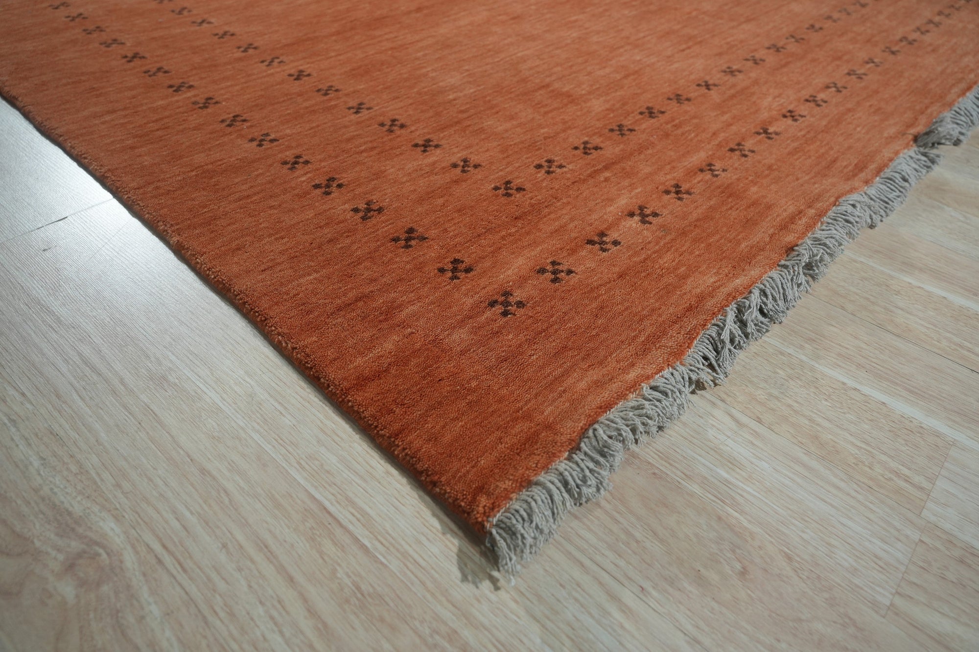 Jasmine Alluring Orange Handmade Wool Rug