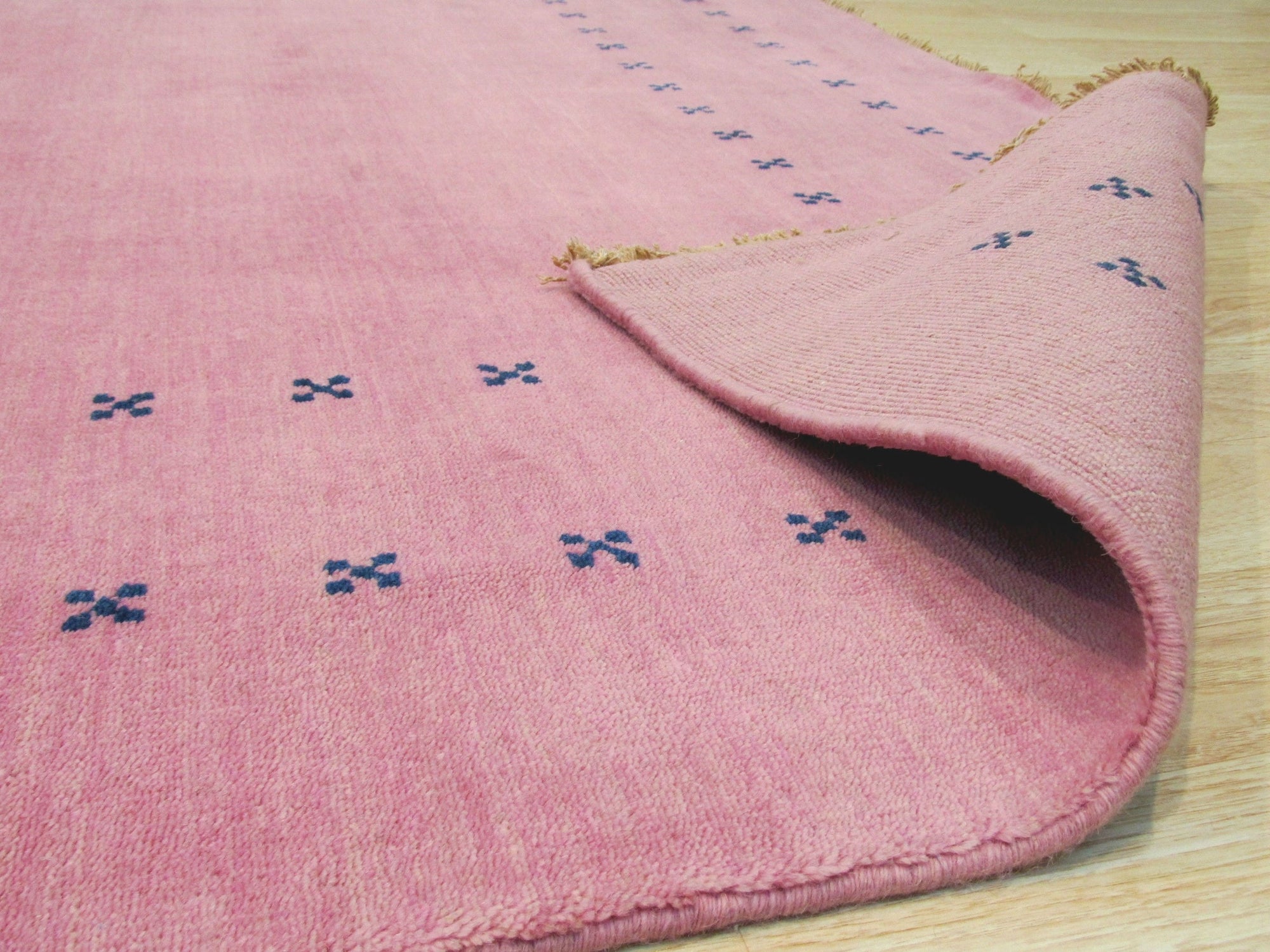 Pink Stylish Handmade Transitional Solid Lori Baft Rug