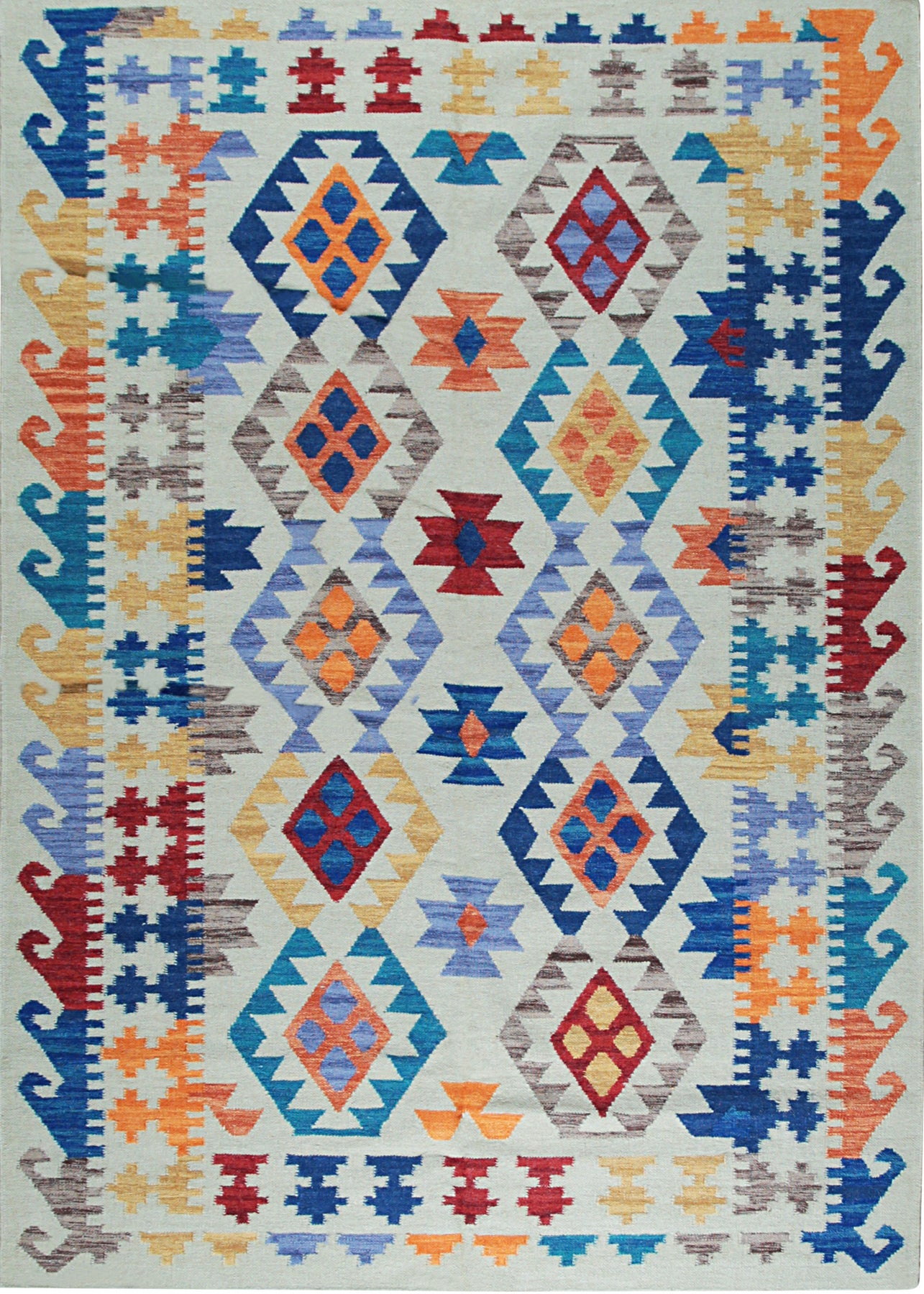 Vibrant Aztec Handmade Wool Rug