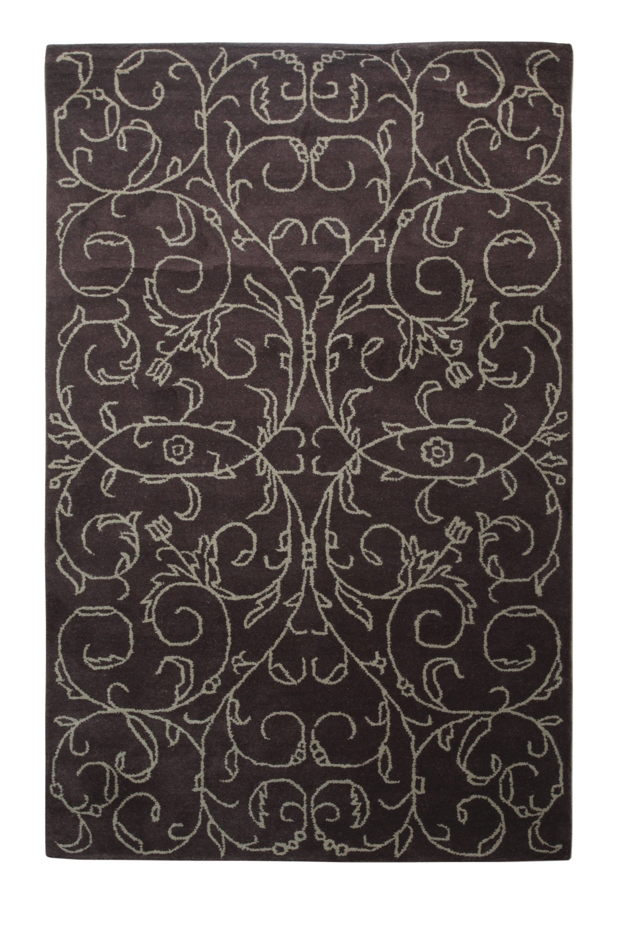 Midnight Scroll Hand-Tufted Wool Rug