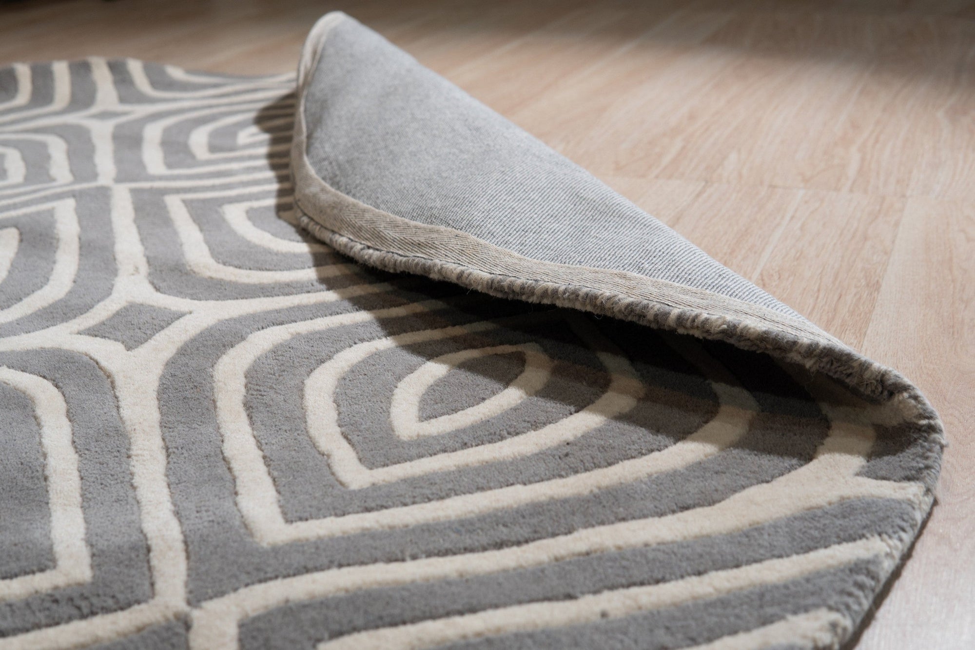 Modern Stripes Hand-Tufted Gray Wool Rug